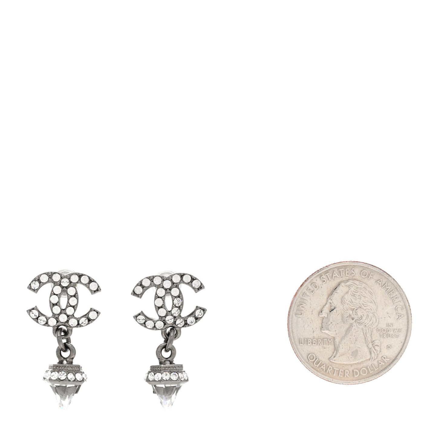 Ruthenium CC Crystal Drop Earrings