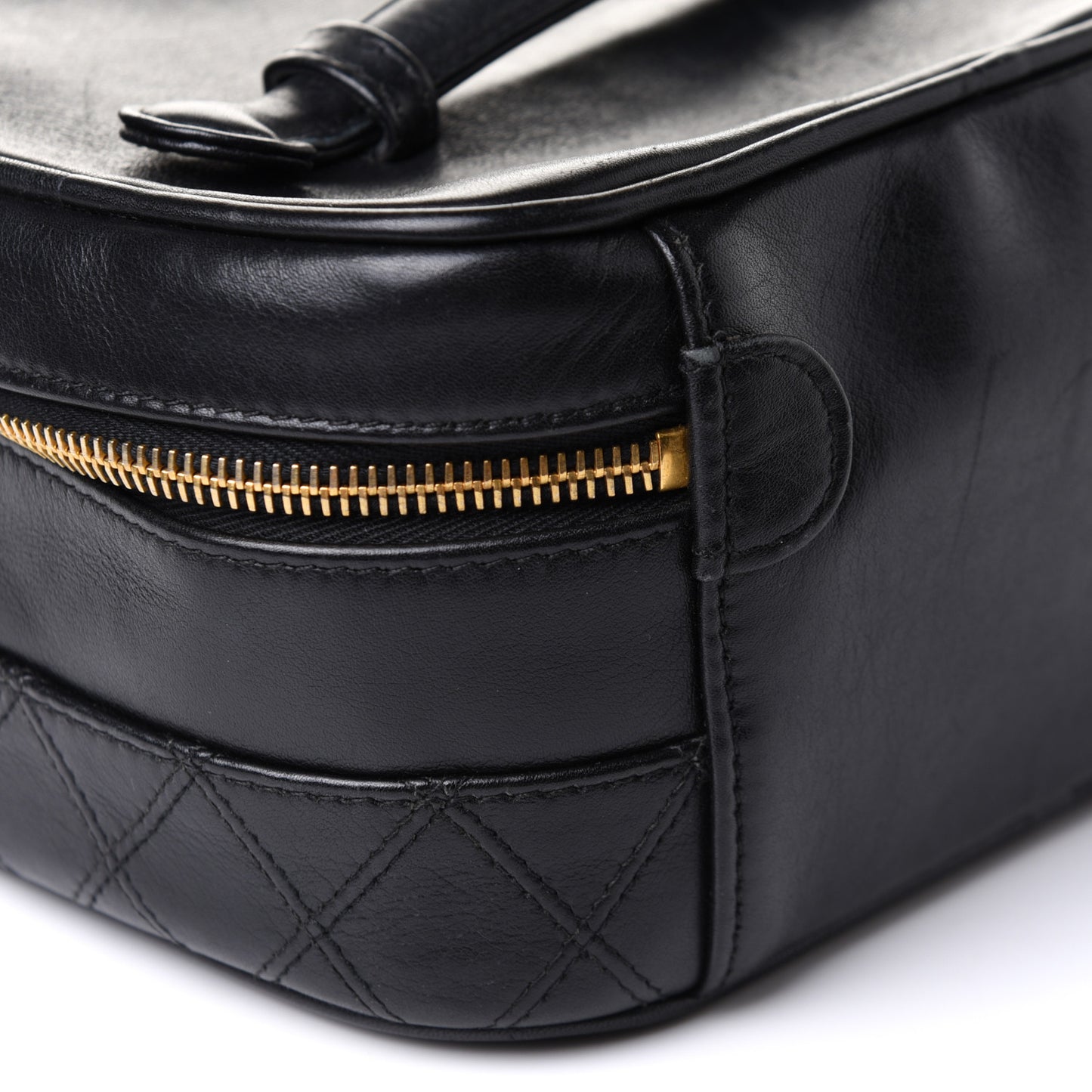 Lambskin Vanity Cosmetic Case Black