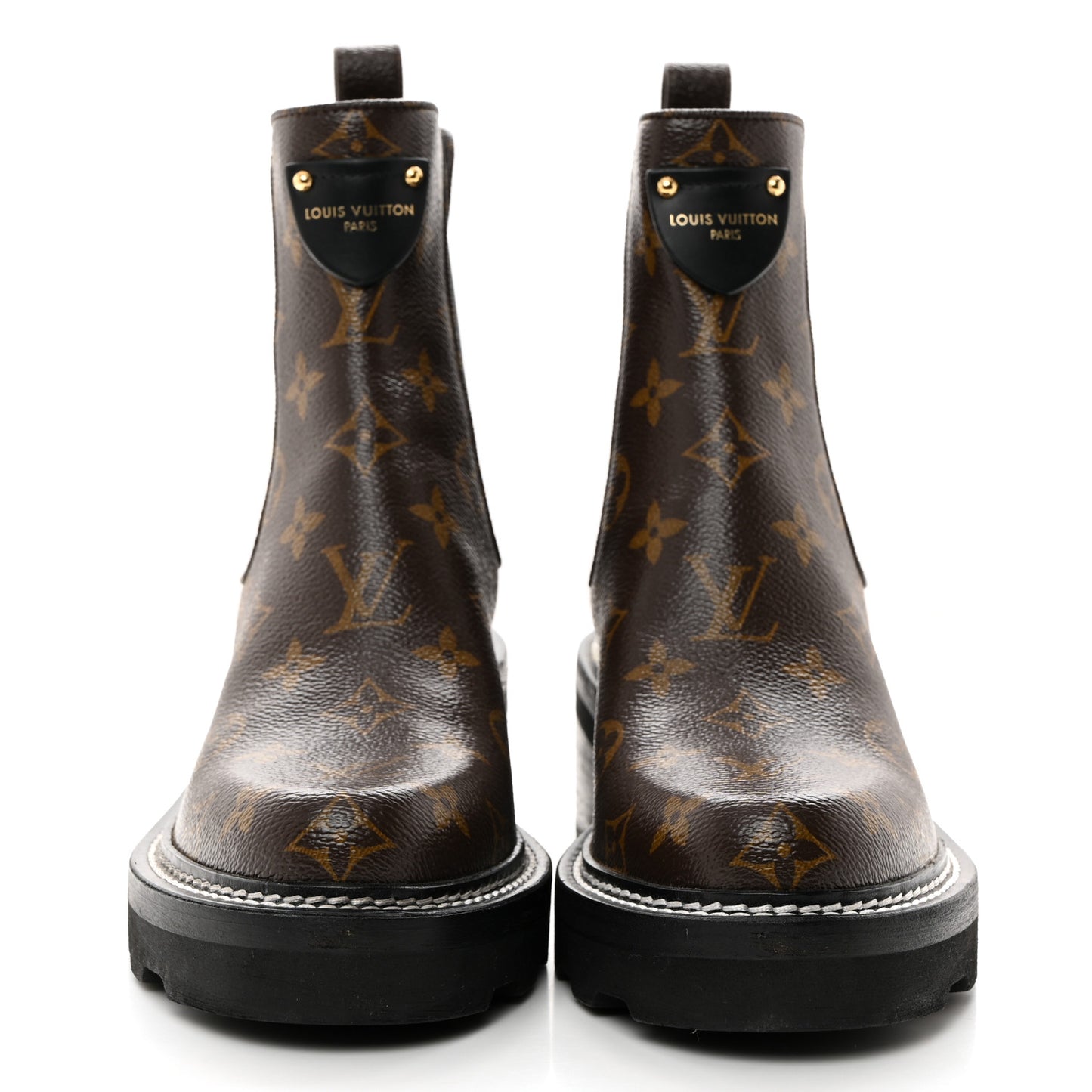 Patent Monogram LV Beaubourg Ankle Boots 38 Black