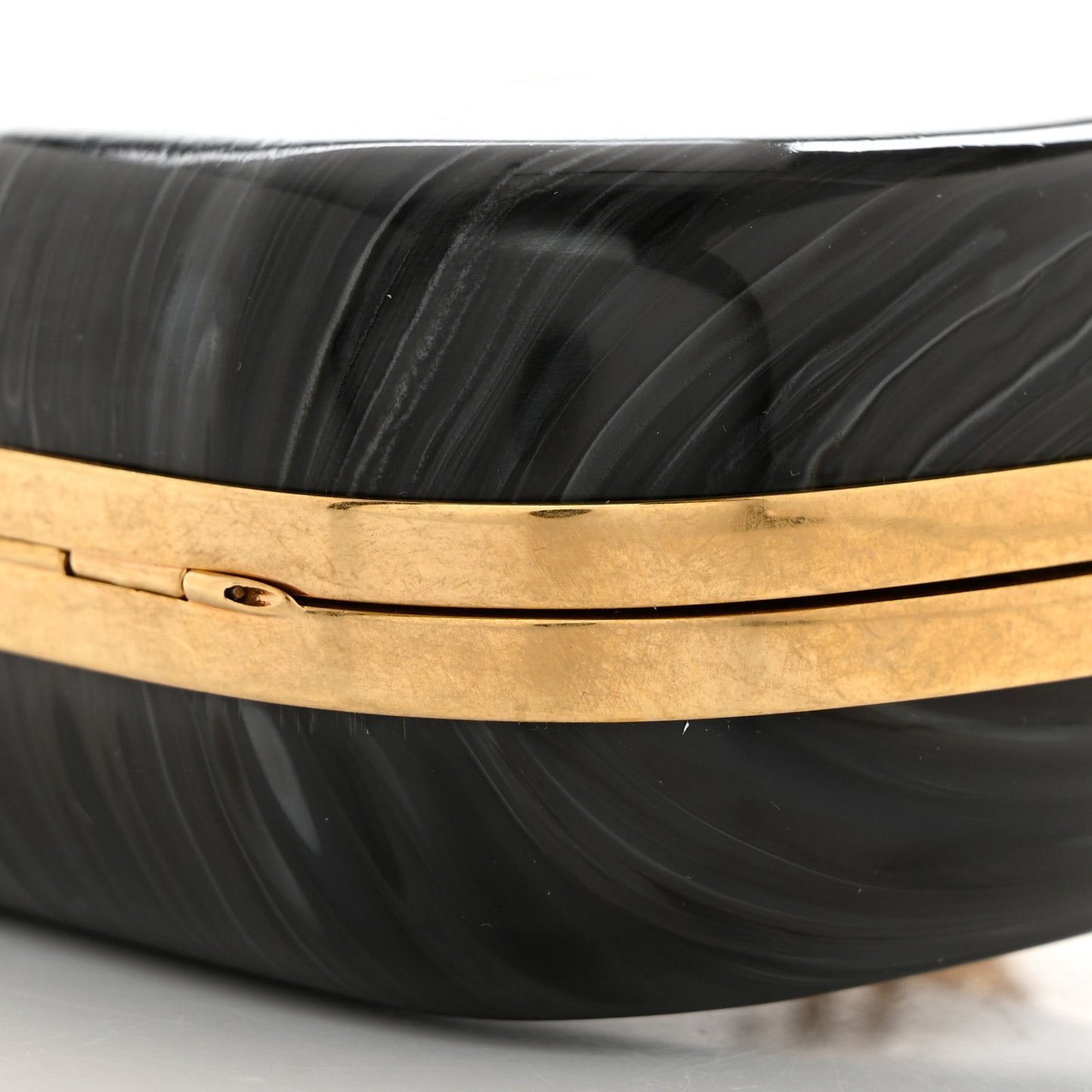 PVC Marble Skull Box Clutch Black Multicolor