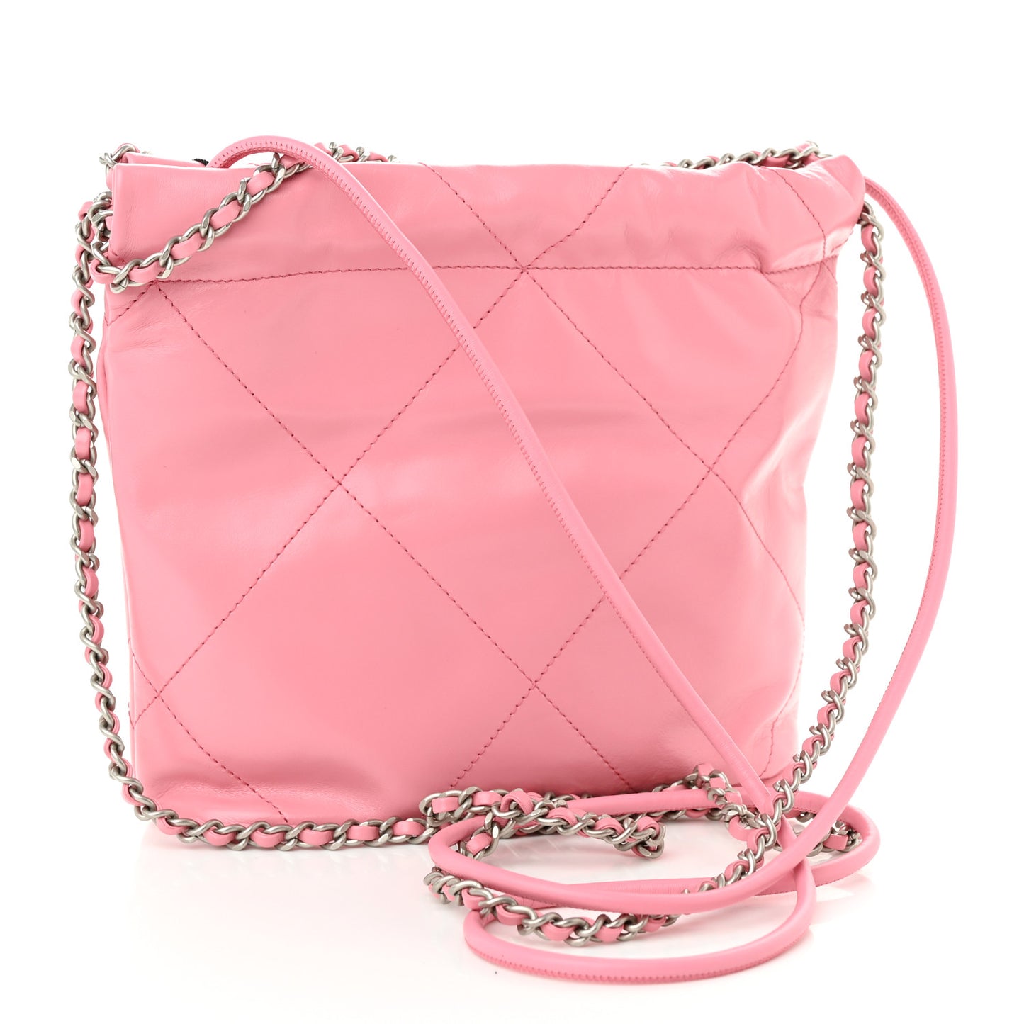 Shiny Calfskin Quilted Mini Chanel 22 Pink