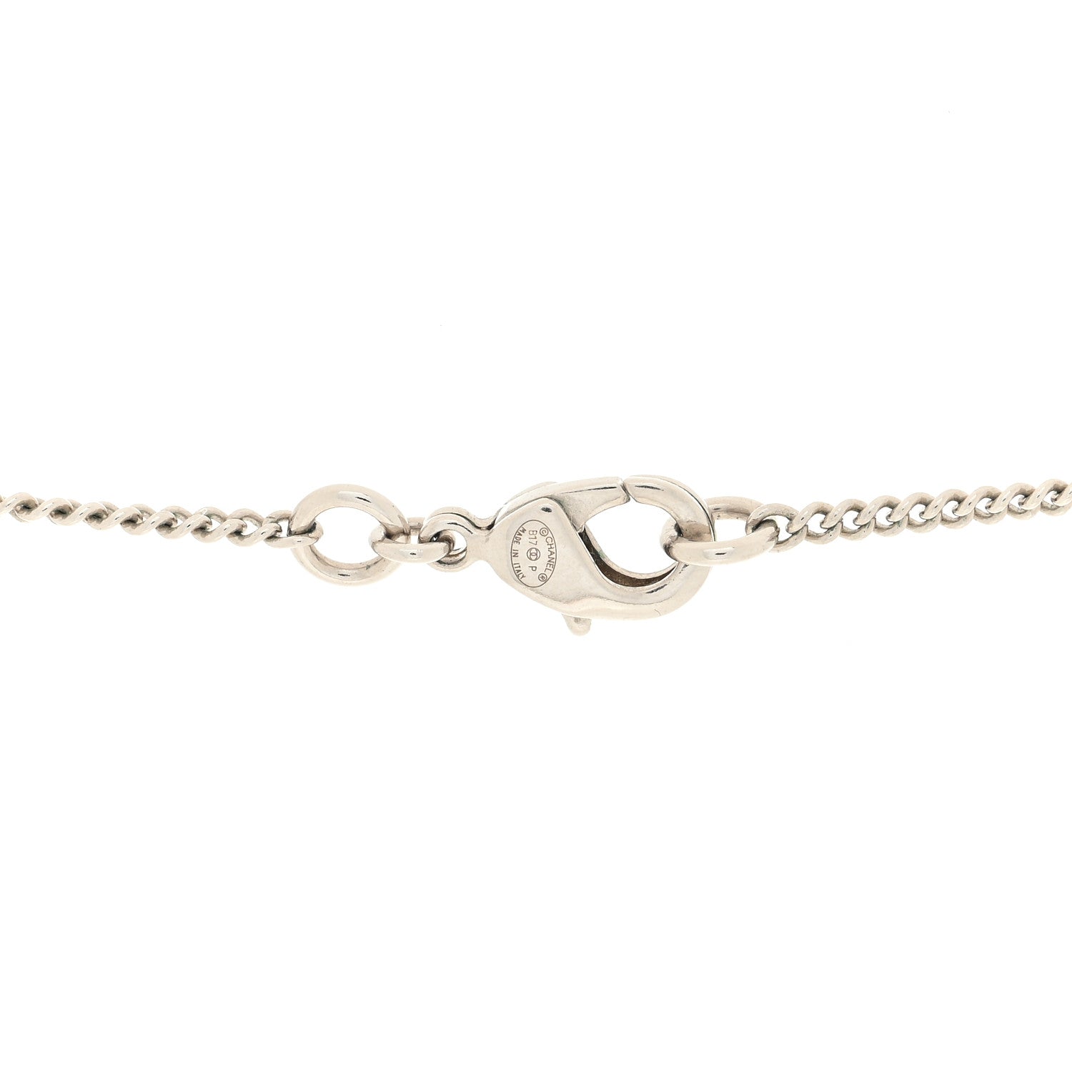 Chanel Crystal CC Bow Necklace Silver Black 4 of 4