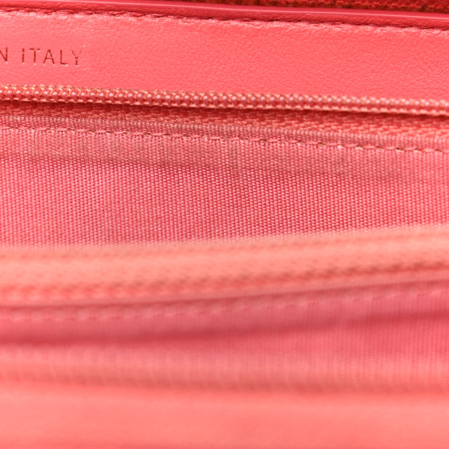 Caviar Quilted Large Boy Zip Around Wallet Coral