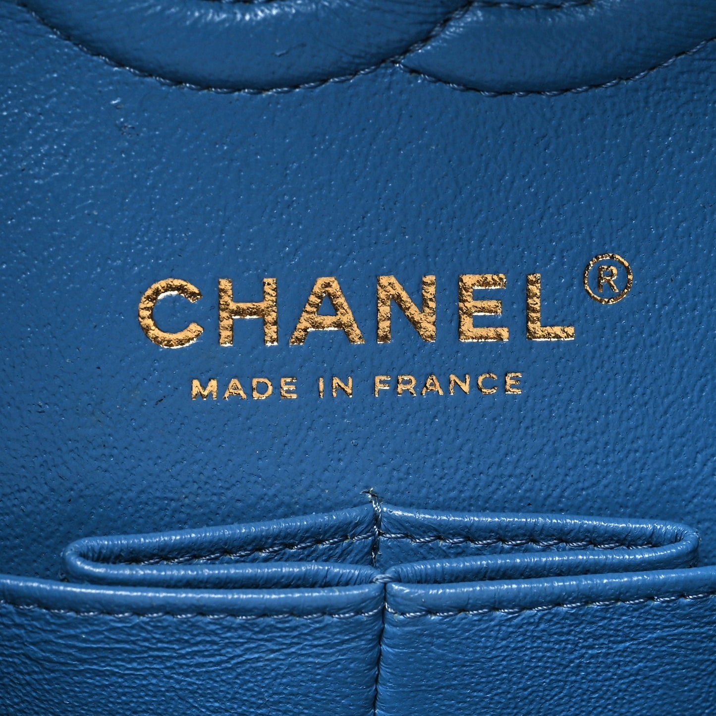 Lambskin Quilted Small Double Flap Blue