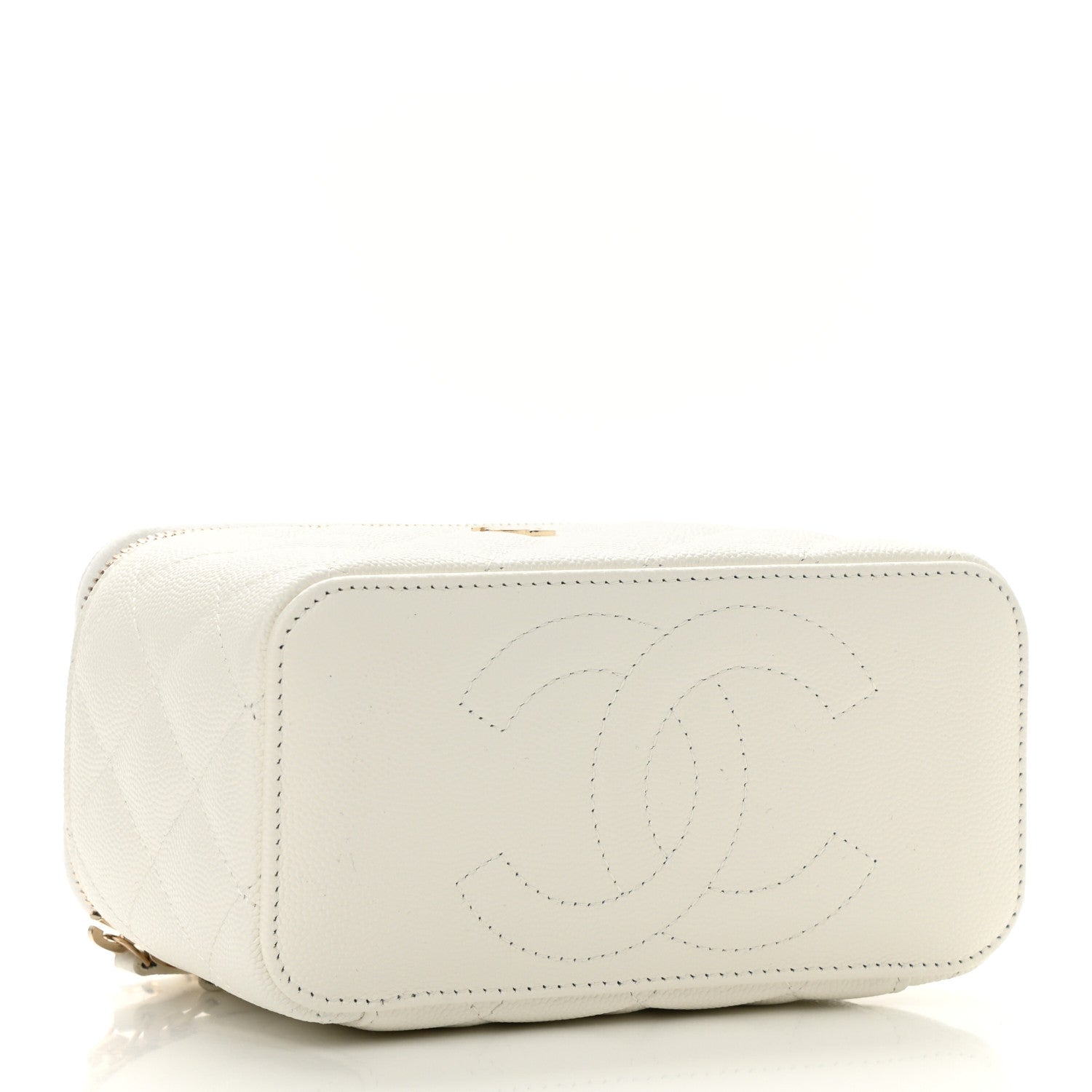 Chanel Caviar Quilted Small Vanity Case With Chain White 4 of 12