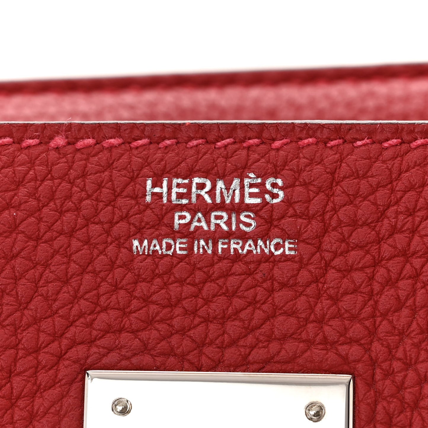 Taurillon Clemence Birkin 30 Rouge Piment