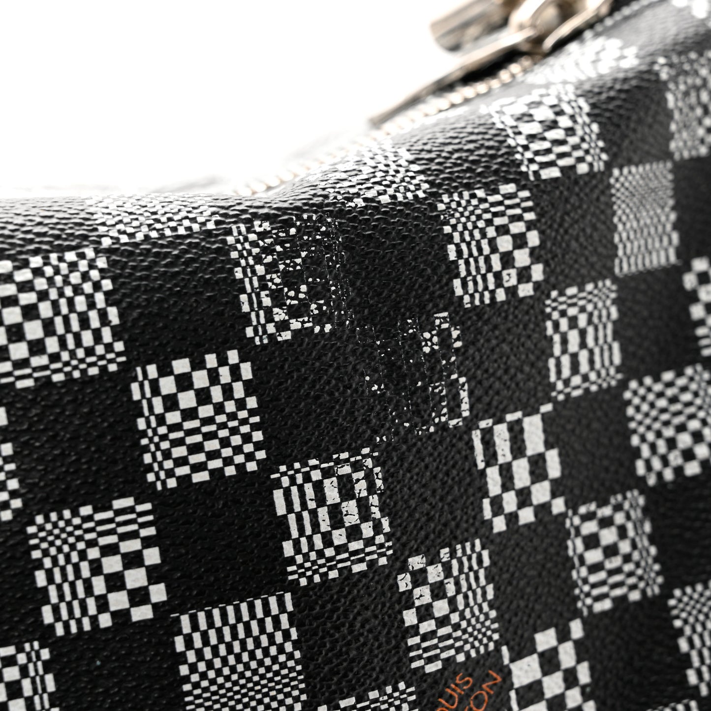 Damier Distorted Keepall Bandouliere 50 Black White