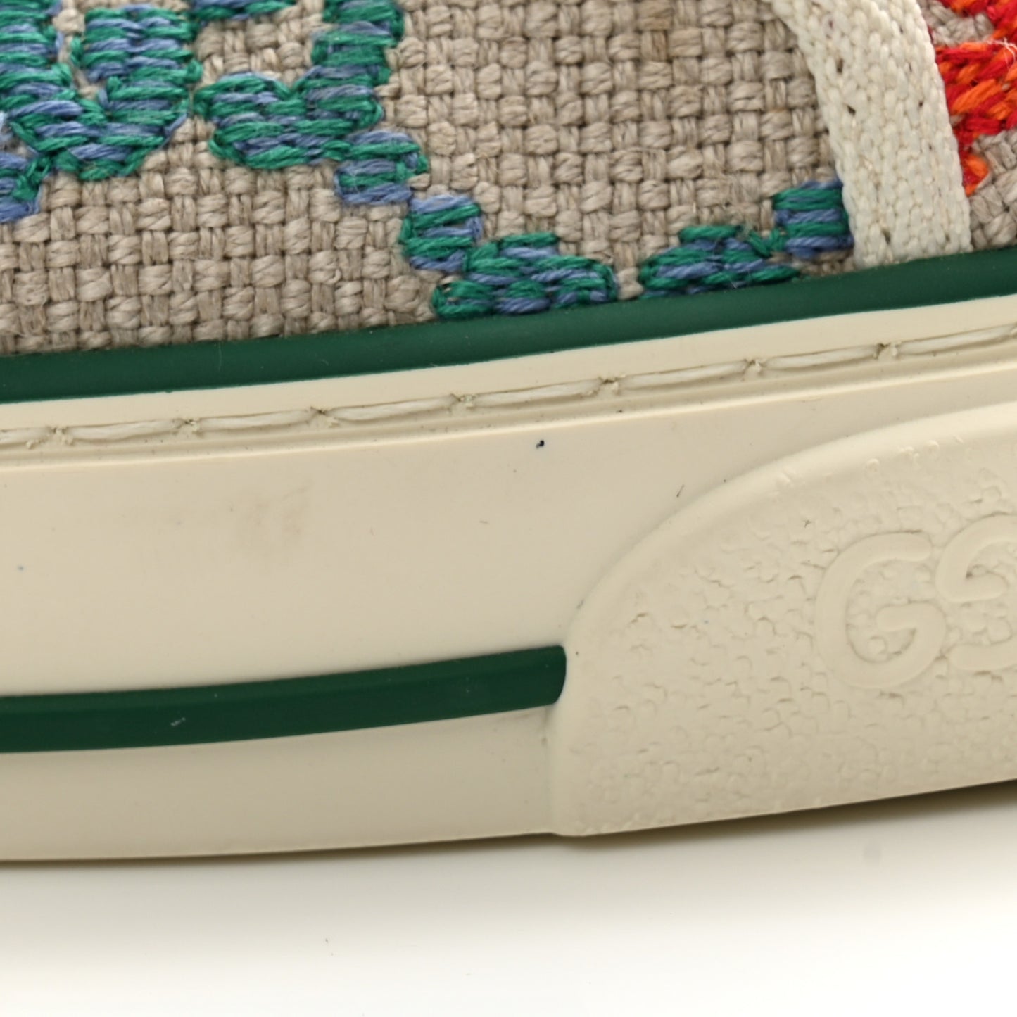 Linen Psychedelic Mini GG Monogram Mens 1977 Tennis High Top Sneakers 10 Multicolor Mystic White