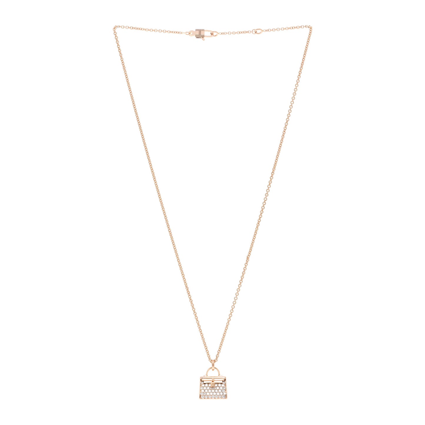 18K Rose Gold Diamond Kelly Amulettes Pendant Necklace