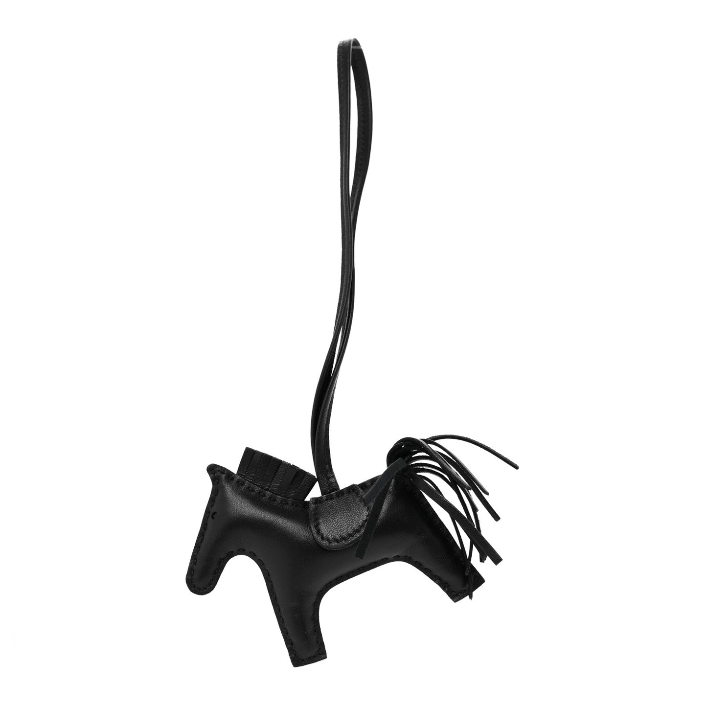 Milo Lambskin Grigri Rodeo Horse Bag Charm PM So Black