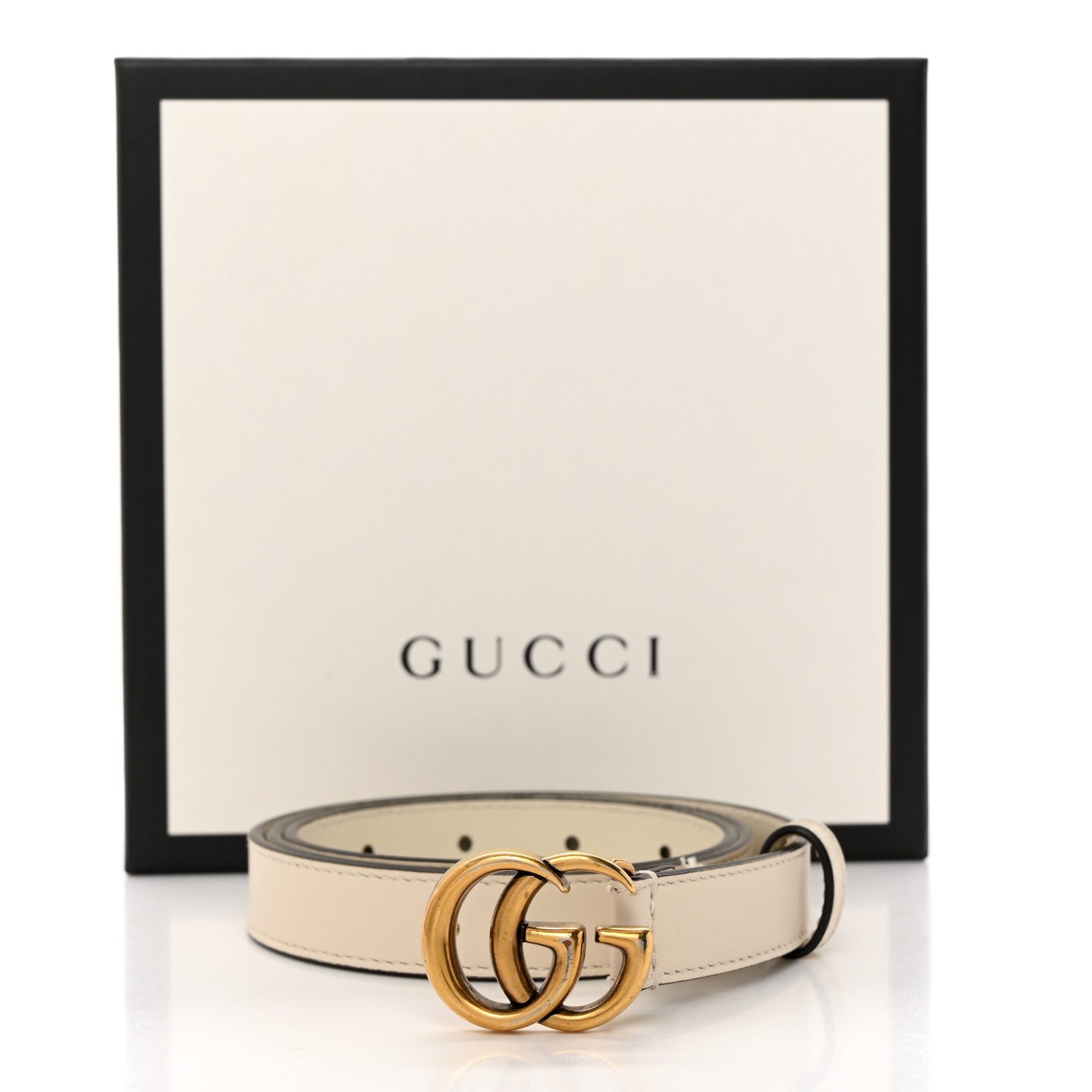 Gucci Calfskin Double G 20mm Belt 85 34 Mystic White 7 of 7