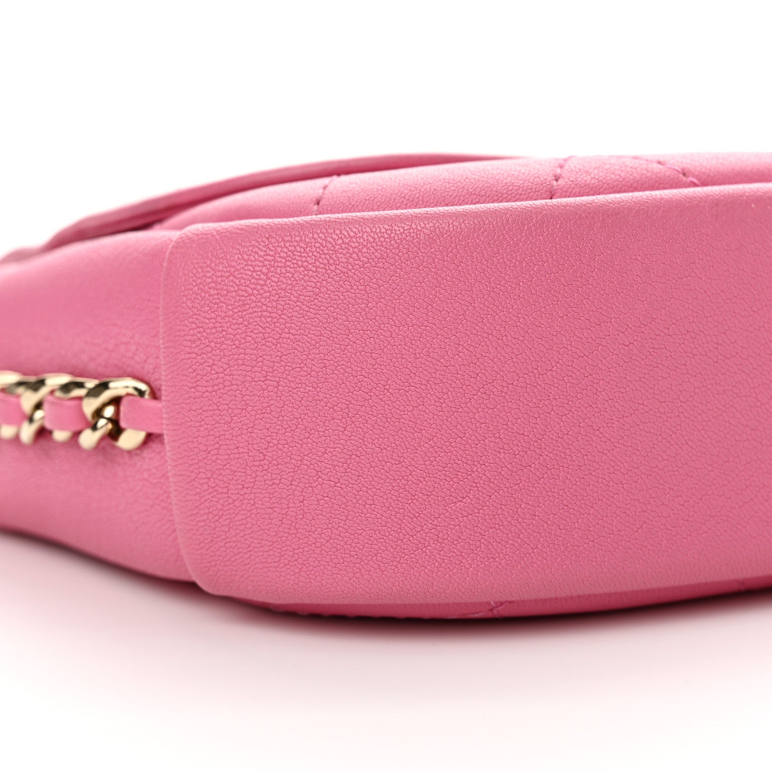 Chanel Goatskin Stitched Casual Trip Single Flap Pink 9 of 12