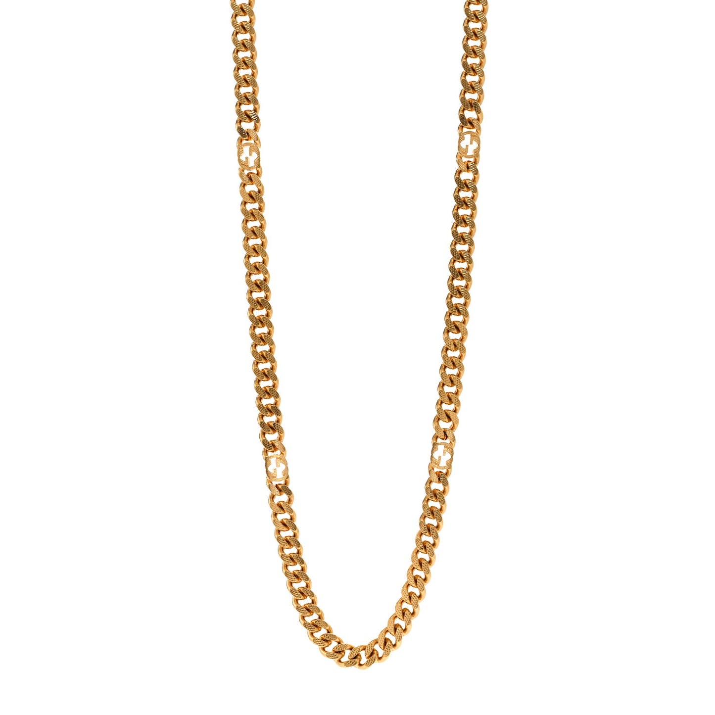 Metal Interlocking GG Chain Necklace Gold