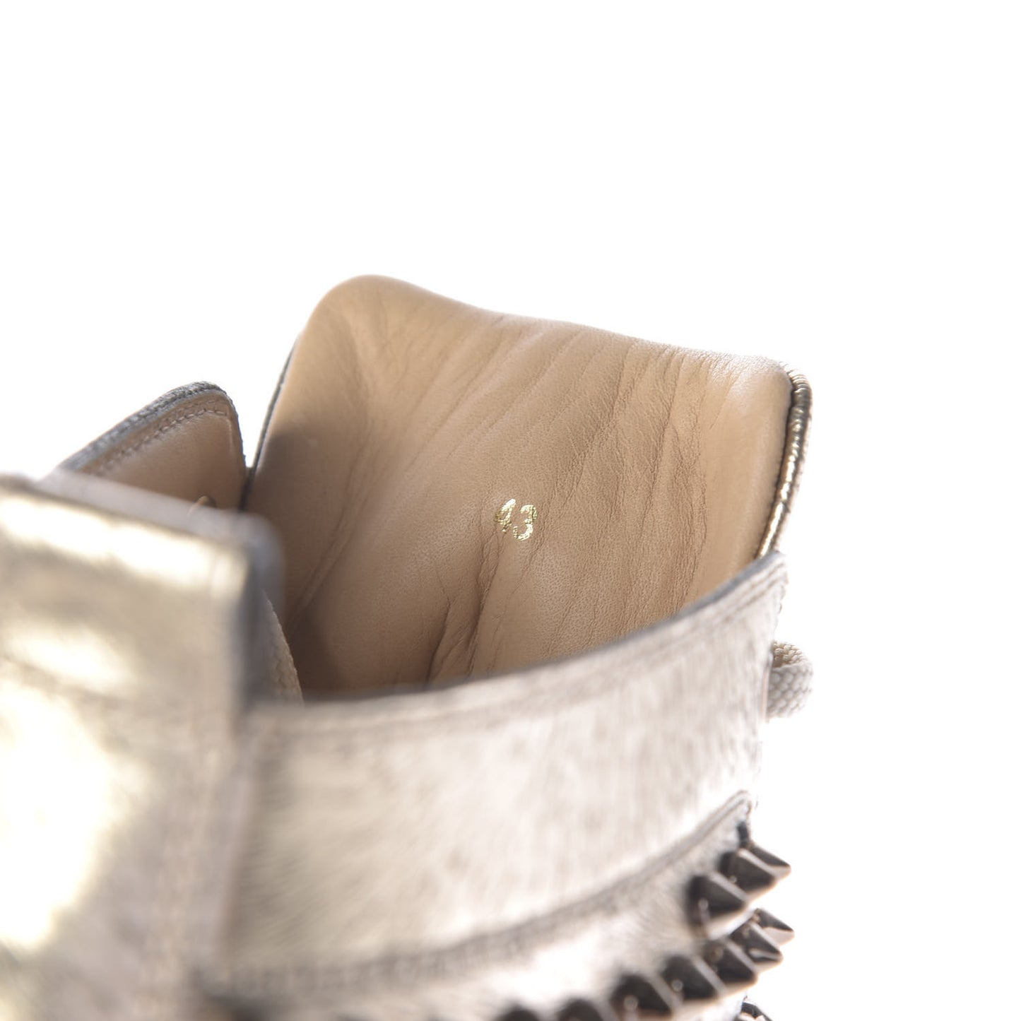 Metallic Laminato Spike Louis Flat Sneakers 43 Plantine Colombe
