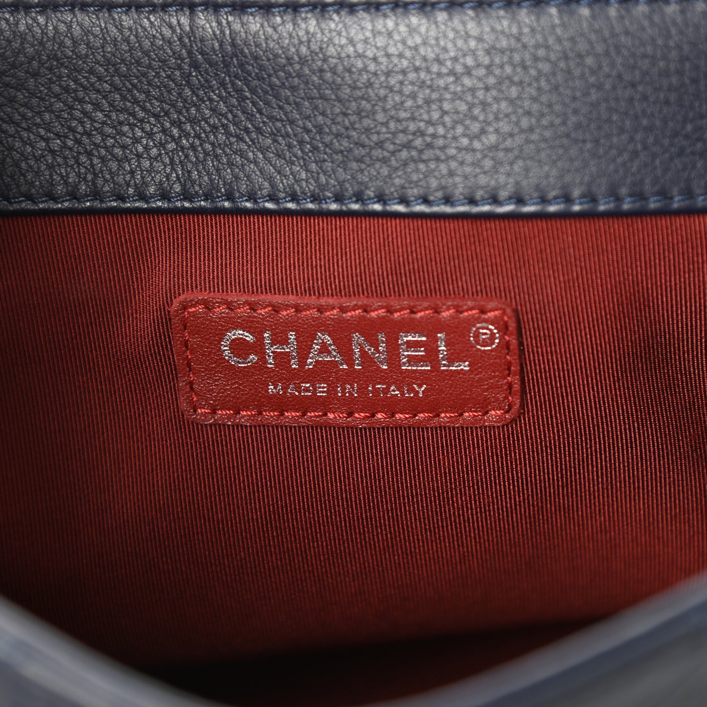 Grained Calfskin Archi Chic Flap Navy