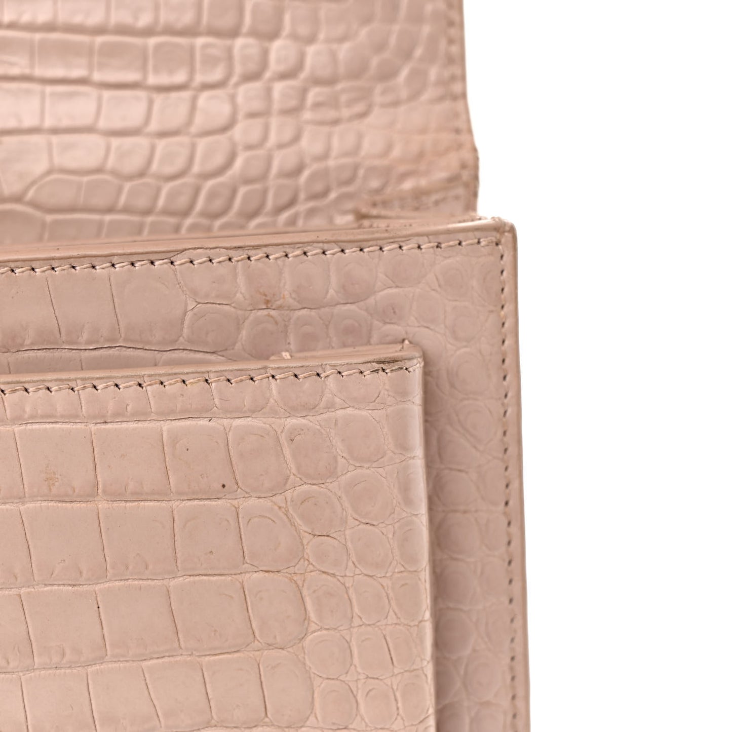 Calfskin Crocodile Embossed Medium Monogram Sunset Rose Antic