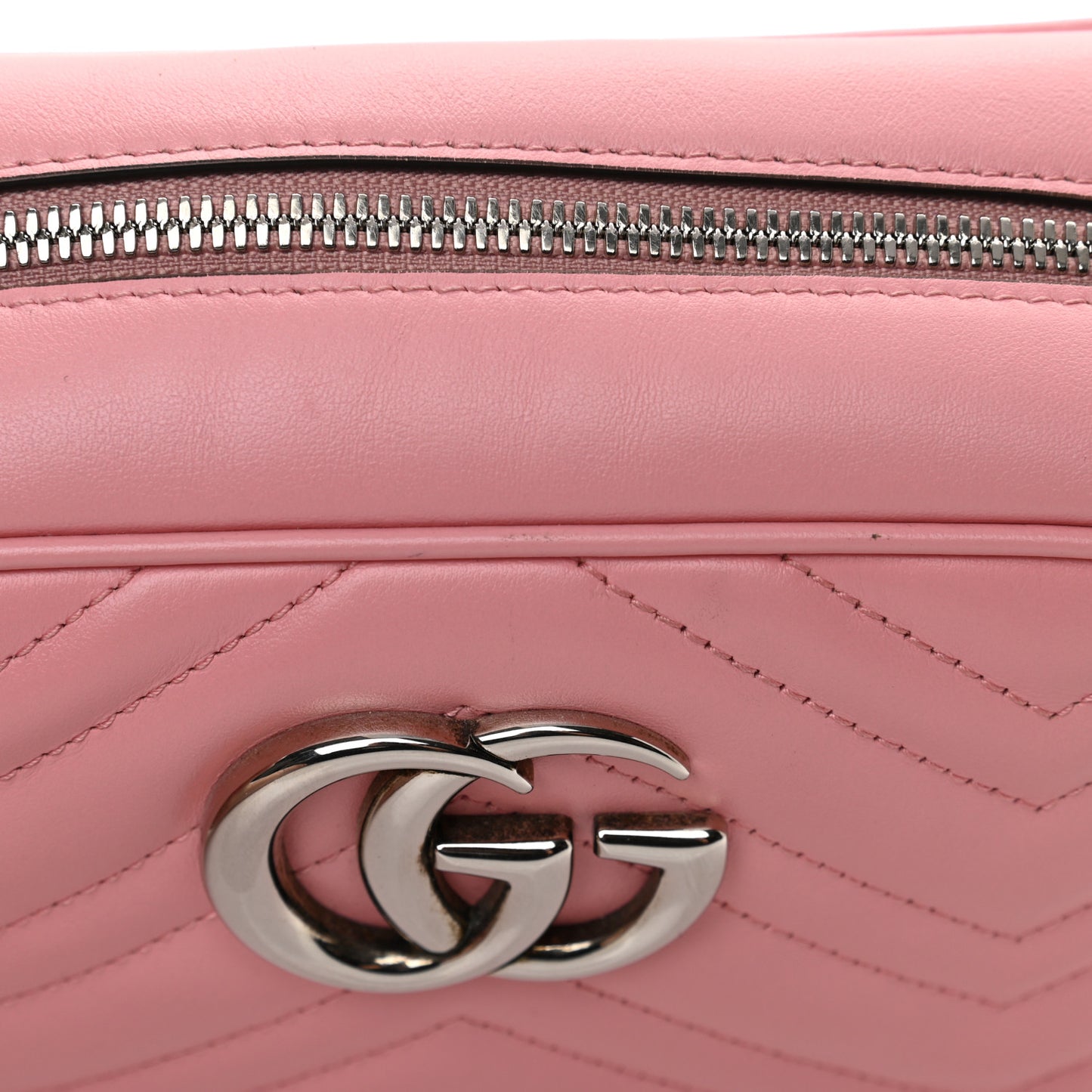 Calfskin Matelasse Small GG Marmont Chain Shoulder Bag Wild Rose