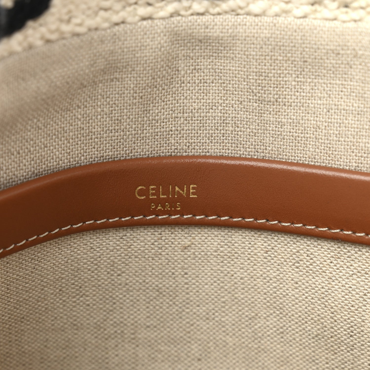 Celine Canvas Small All Over Cabas Thais White Black 6 of 11