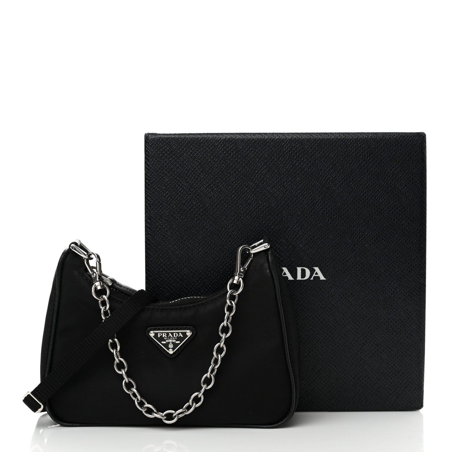 Tessuto Nylon Mini Re-Edition 2000 Shoulder Bag Black