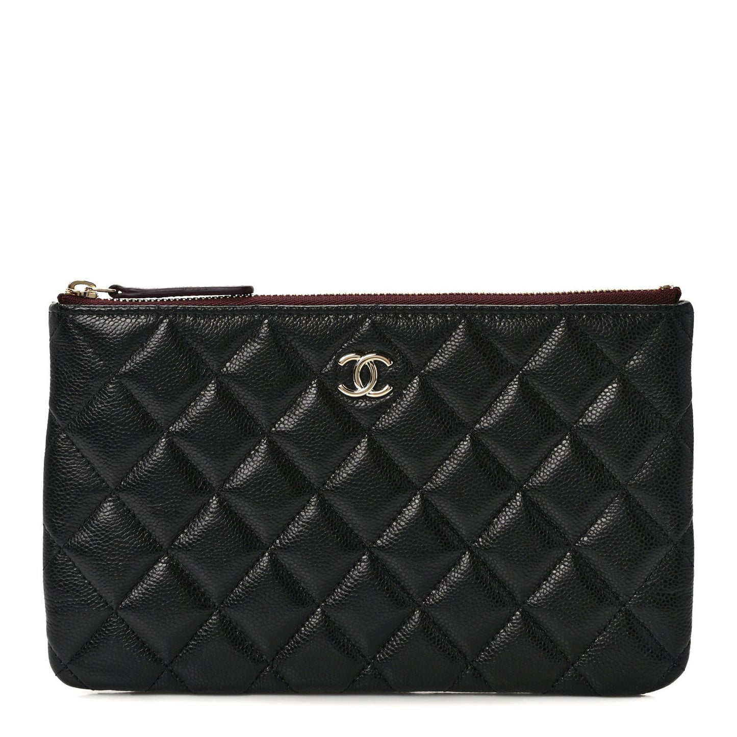 Caviar Quilted Cosmetic Case Black