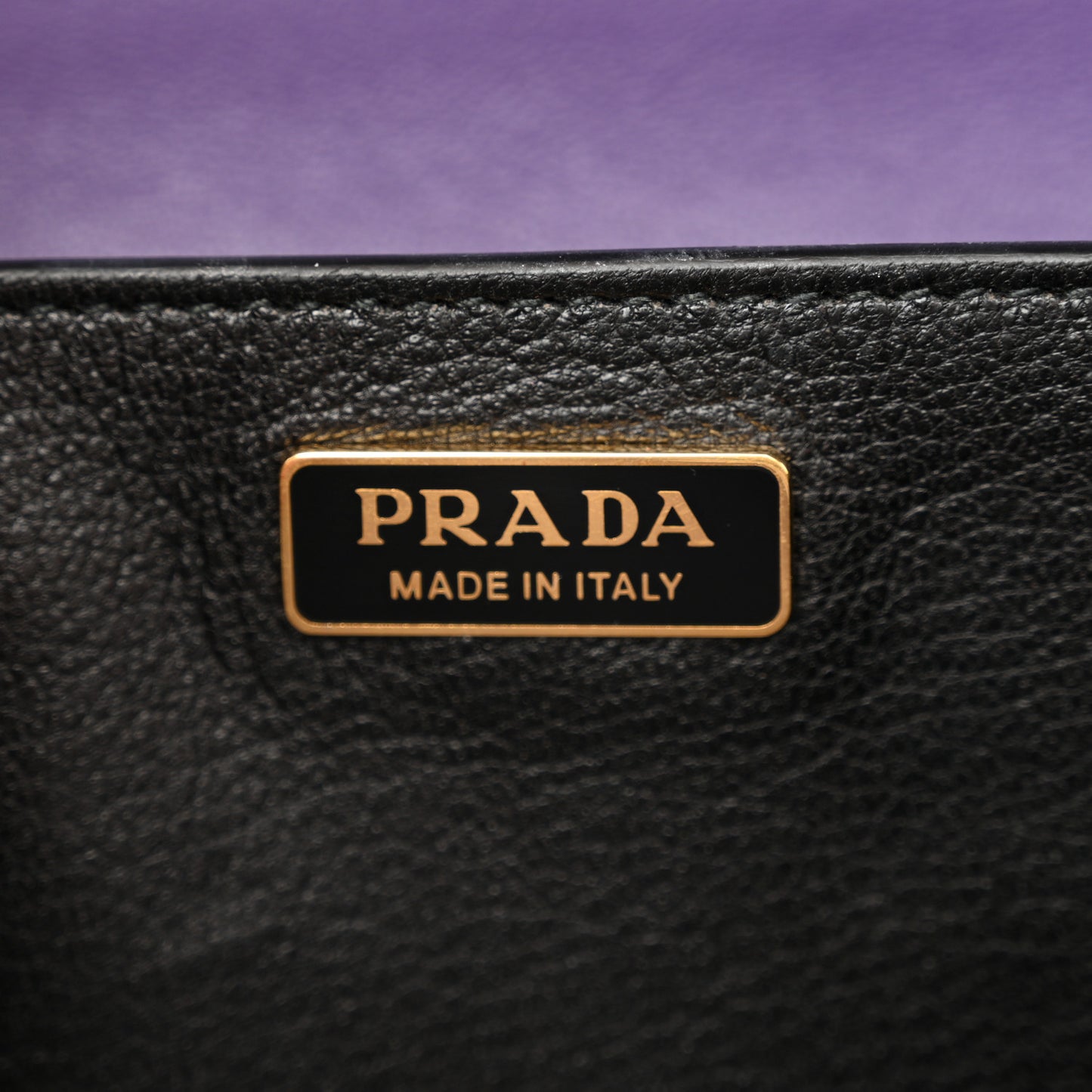 City Calfskin Saffiano Cahier Bag Purple Black