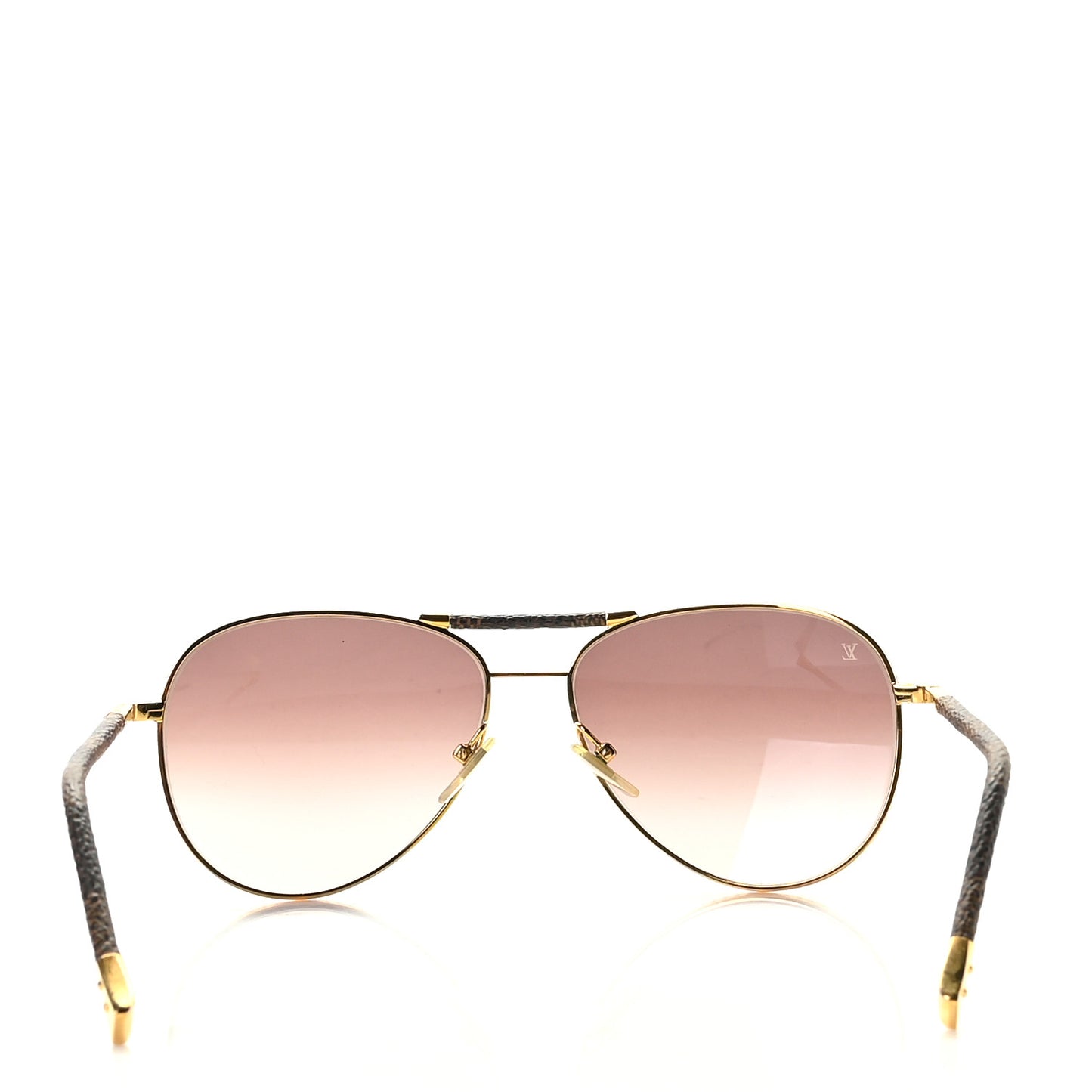 Damier Ebene Conspiration Pilote Aviator Sunglasses Gold