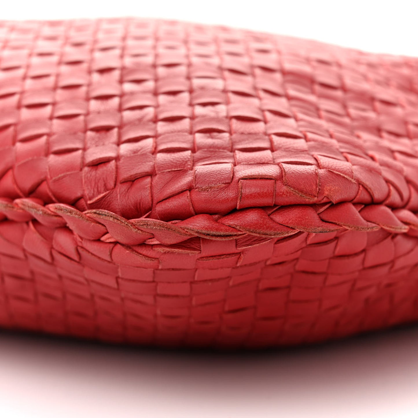 Nappa Intrecciato Large Veneta Hobo Red