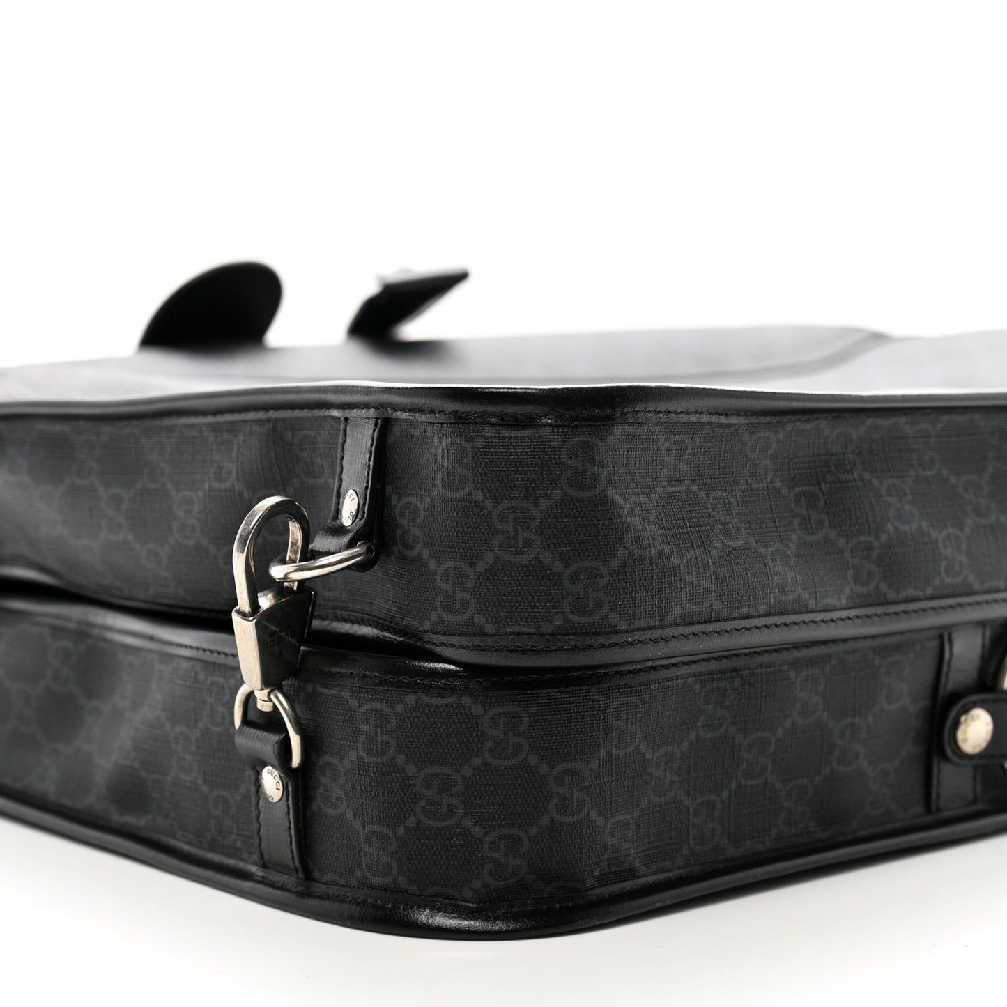GG Supreme Monogram Azalea Calfskin Retro Interlocking G Garment Bag Black