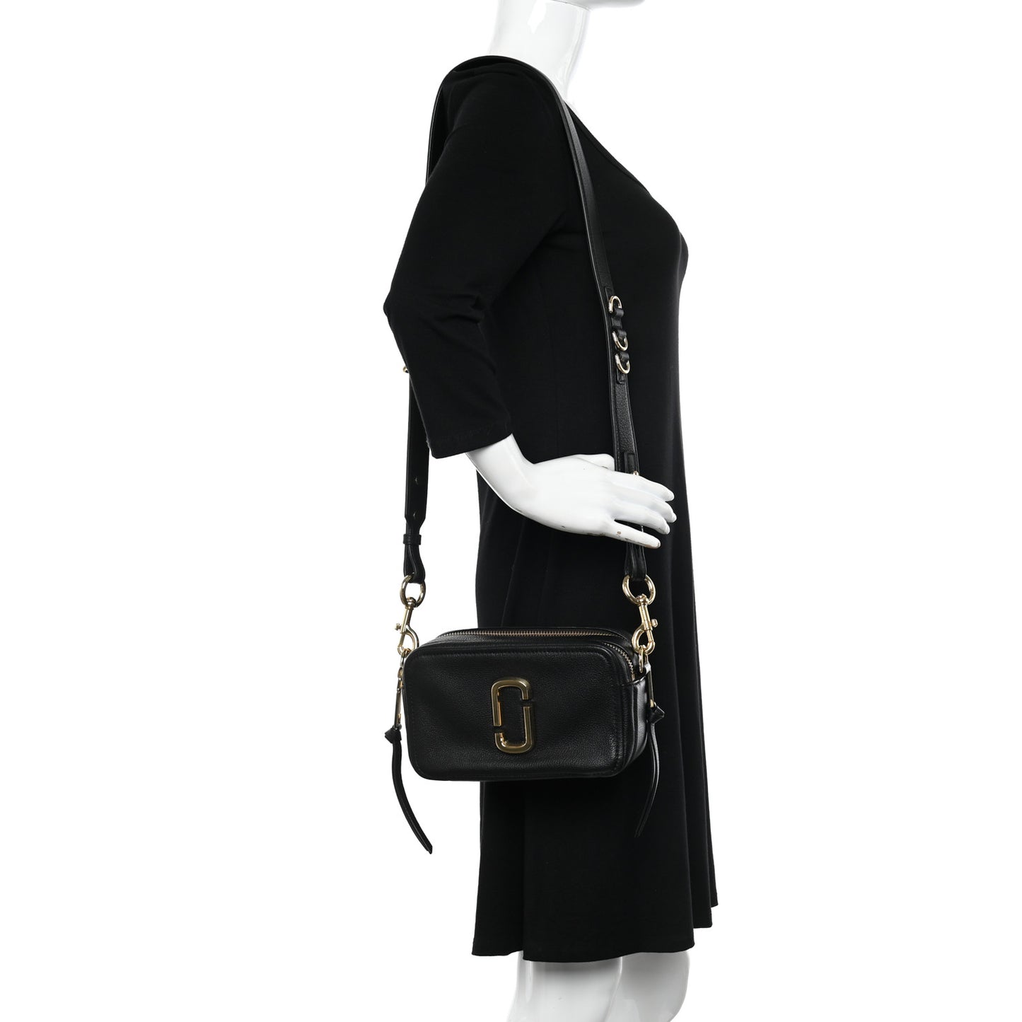Calfskin Small Snapshot Camera Bag Black