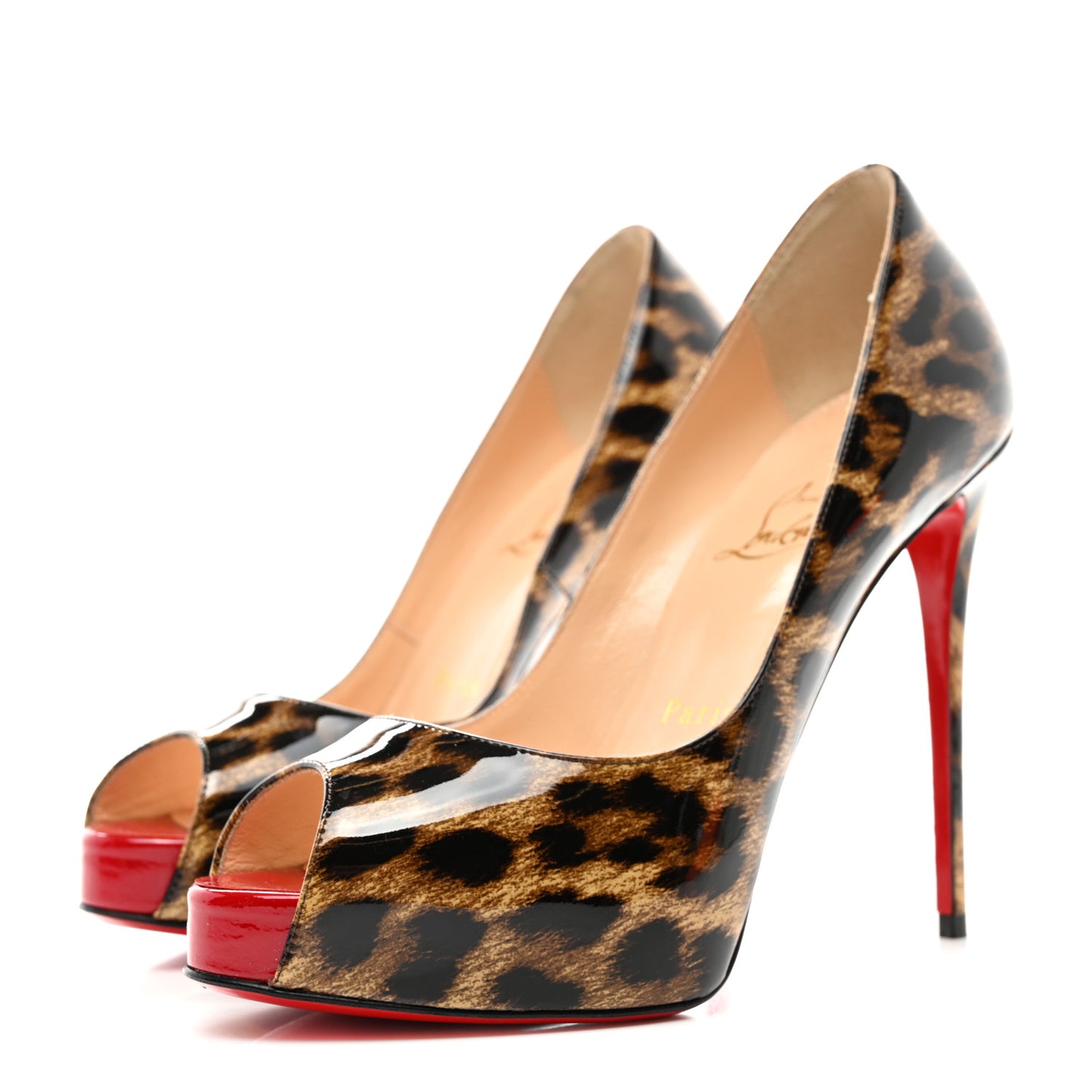 Patent Leopard New Very Prive 120 Pumps 36 Brown