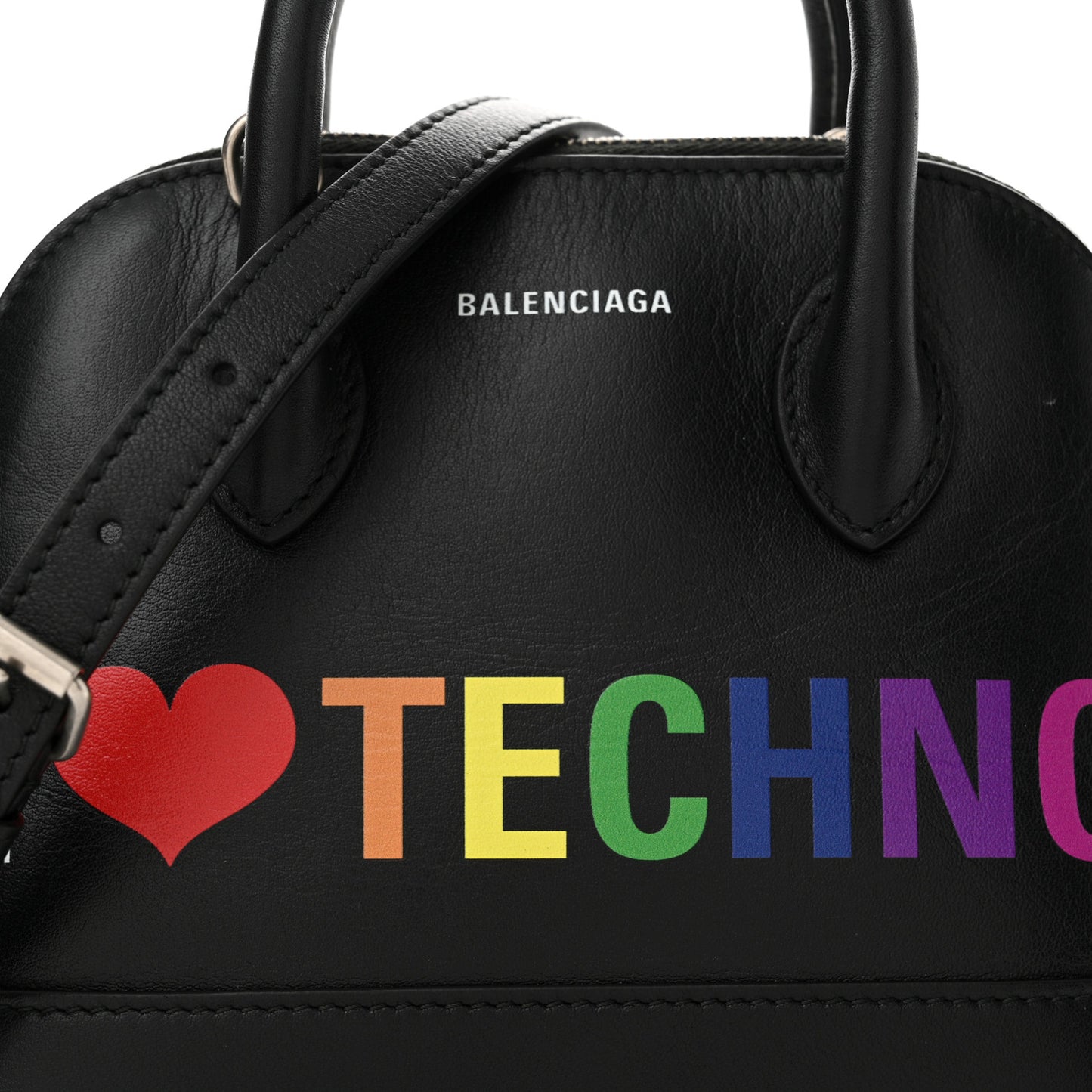 Calfskin I Love Techno XXS Ville Top Handle Bag Black Multicolor