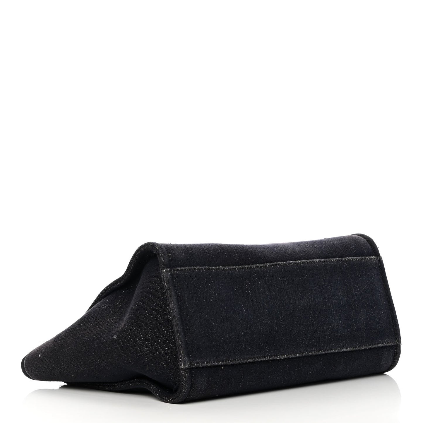 Lurex Canvas Medium Deauville Tote Navy Blue Gold