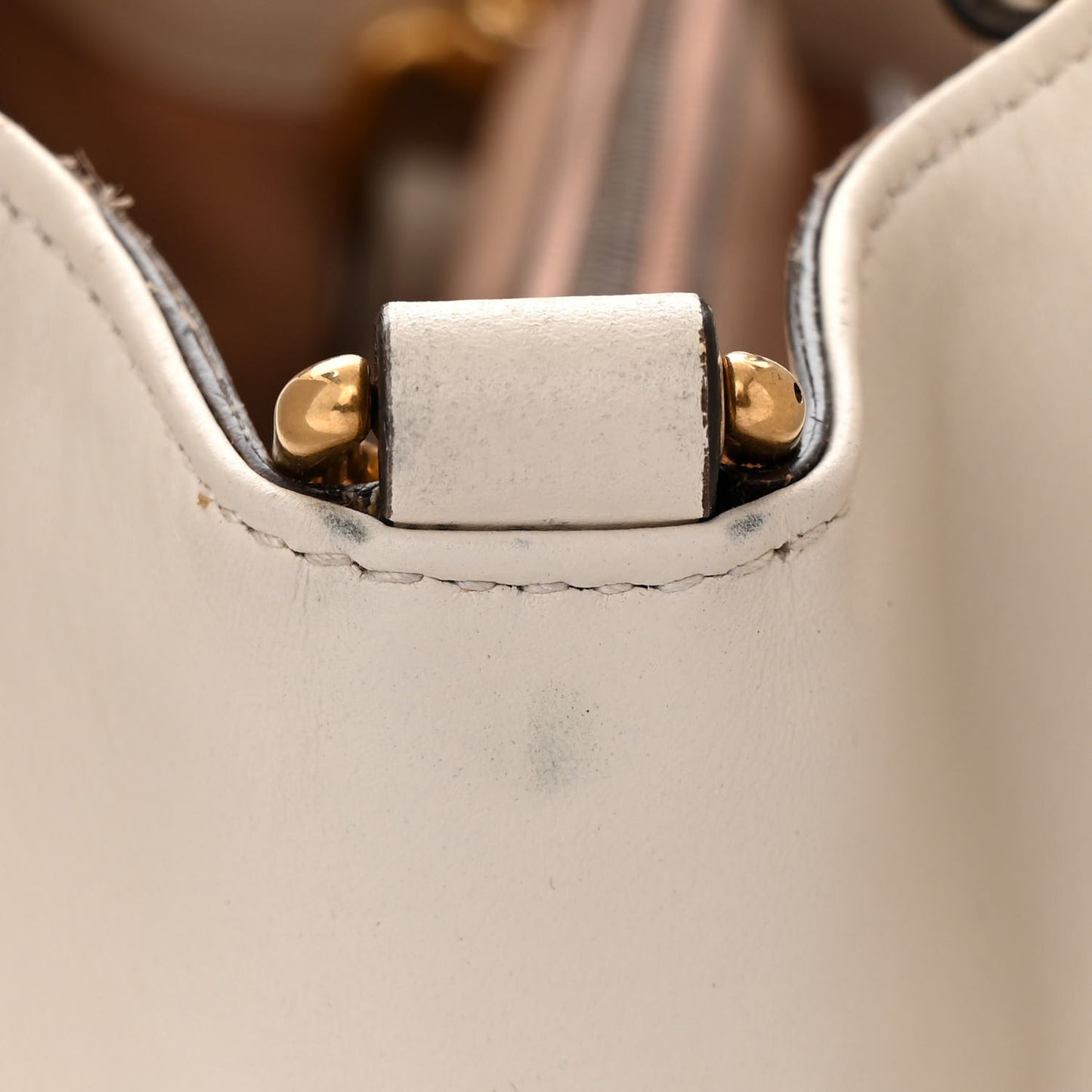 Calfskin Matelasse Small GG Marmont Tote White