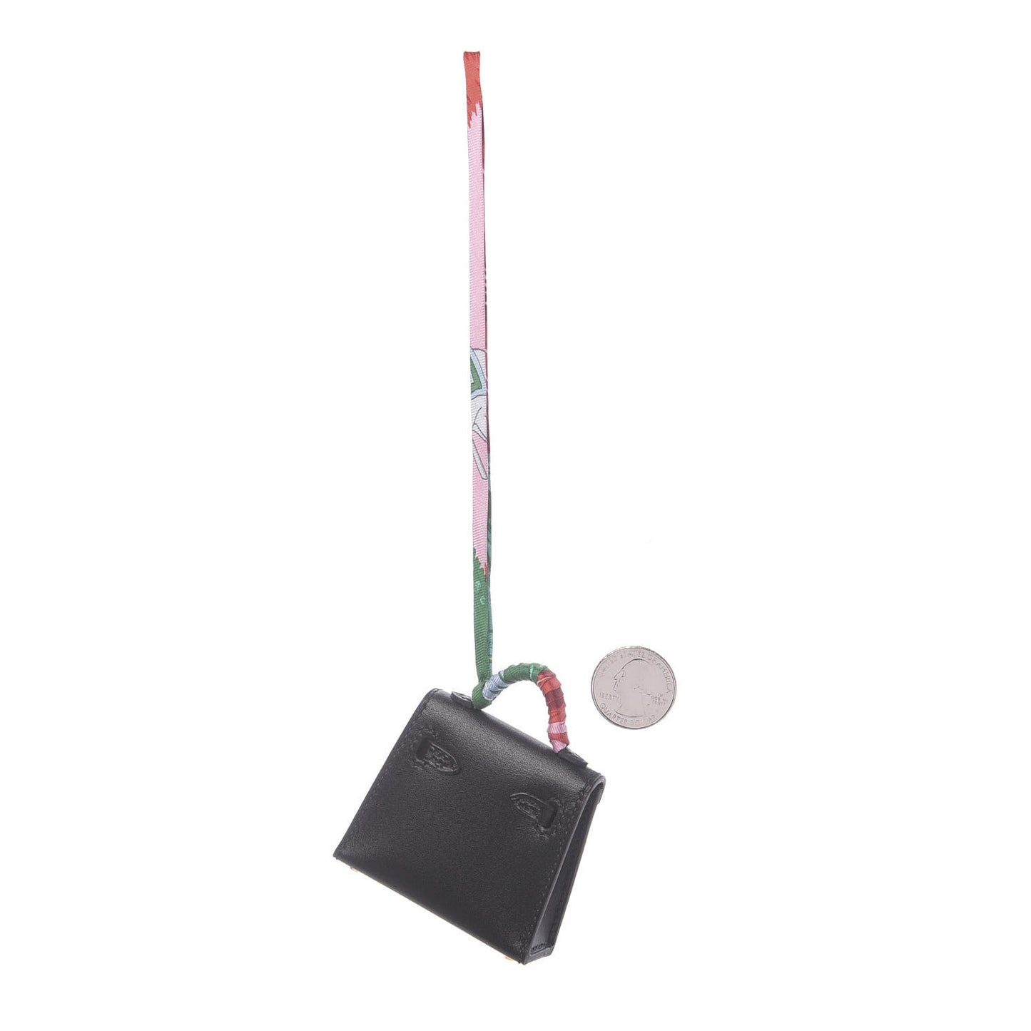 Tadelakt Mini Kelly Twilly Bag Charm Black