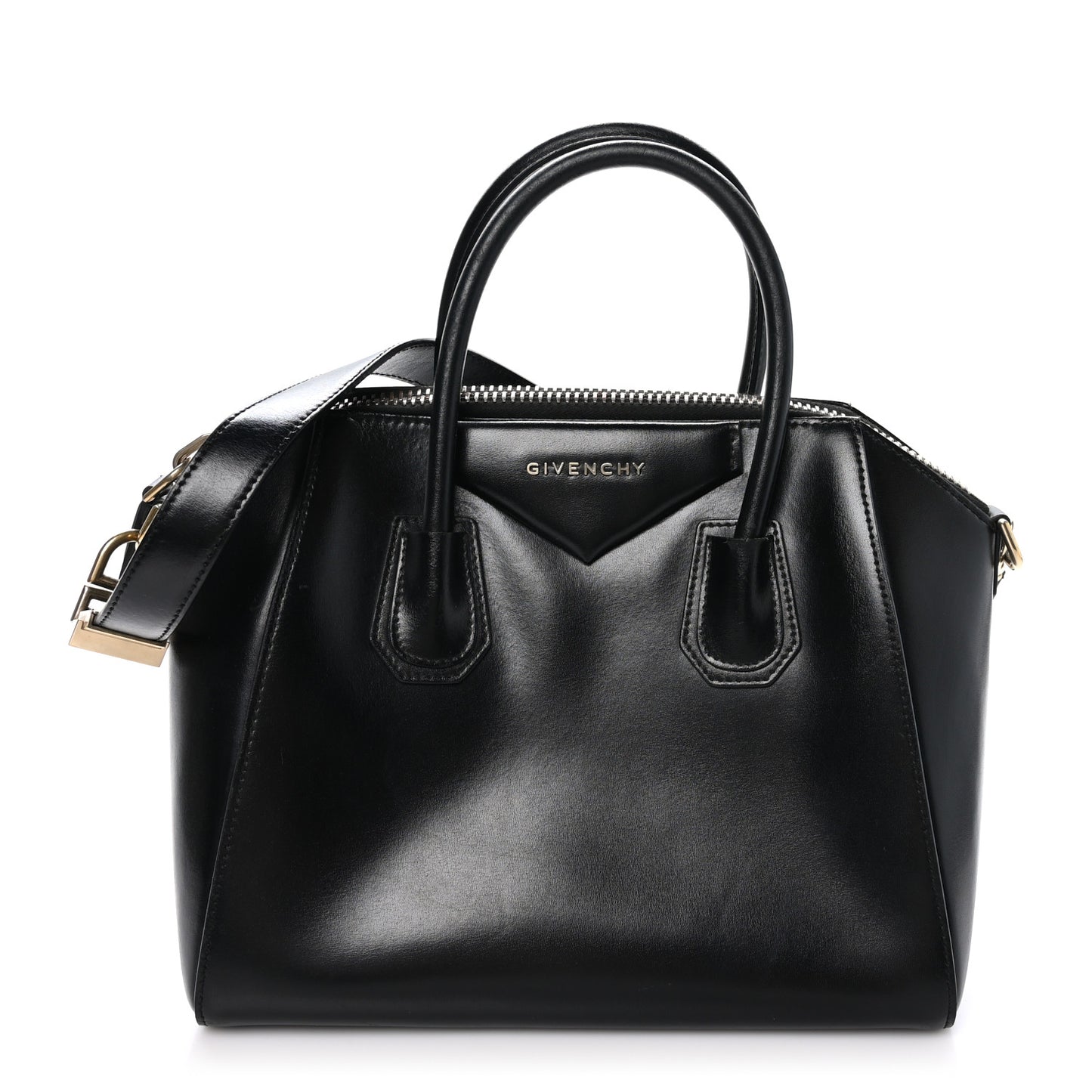 Shiny Lord Calfskin Small Antigona Black