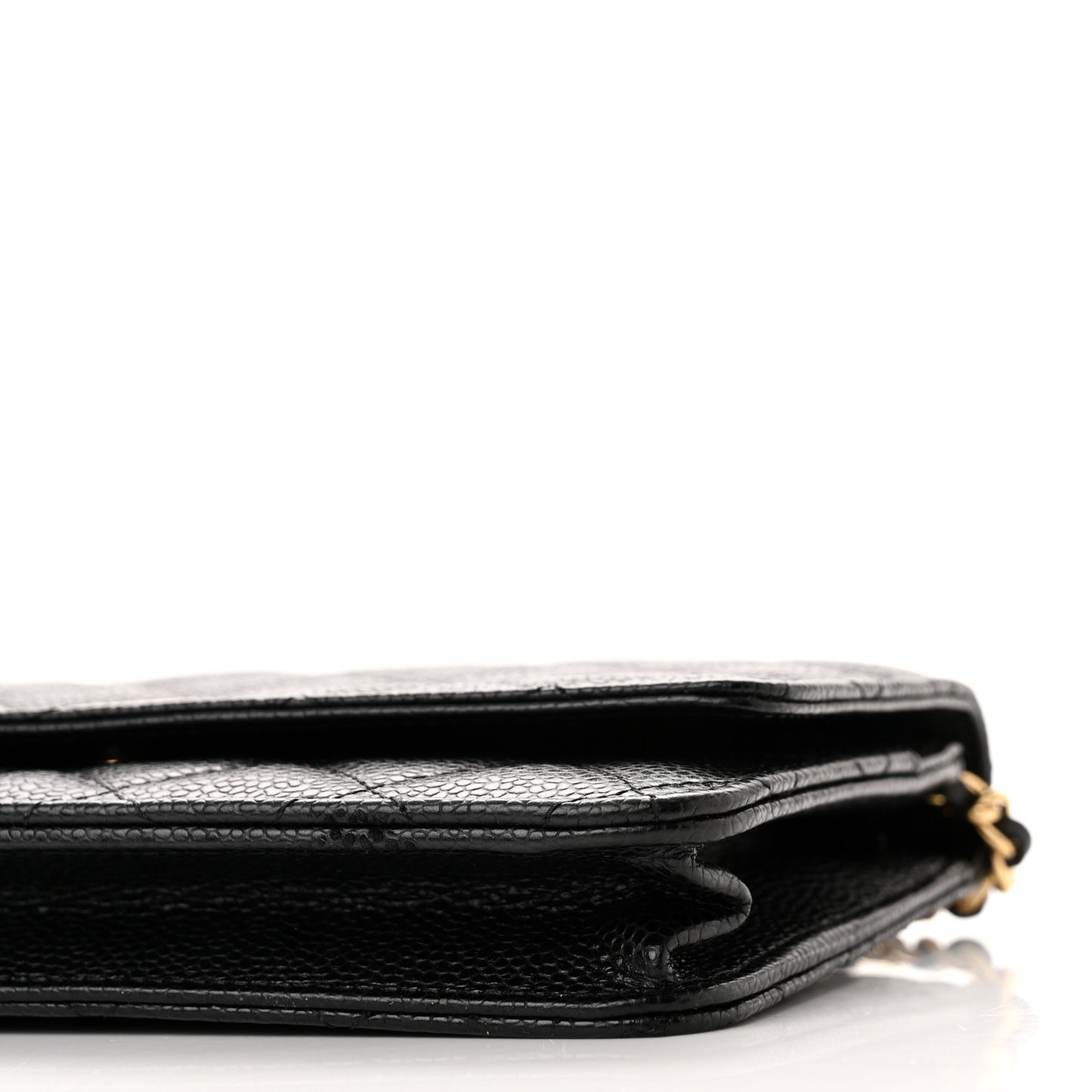 Caviar Quilted Wallet on Chain WOC Black