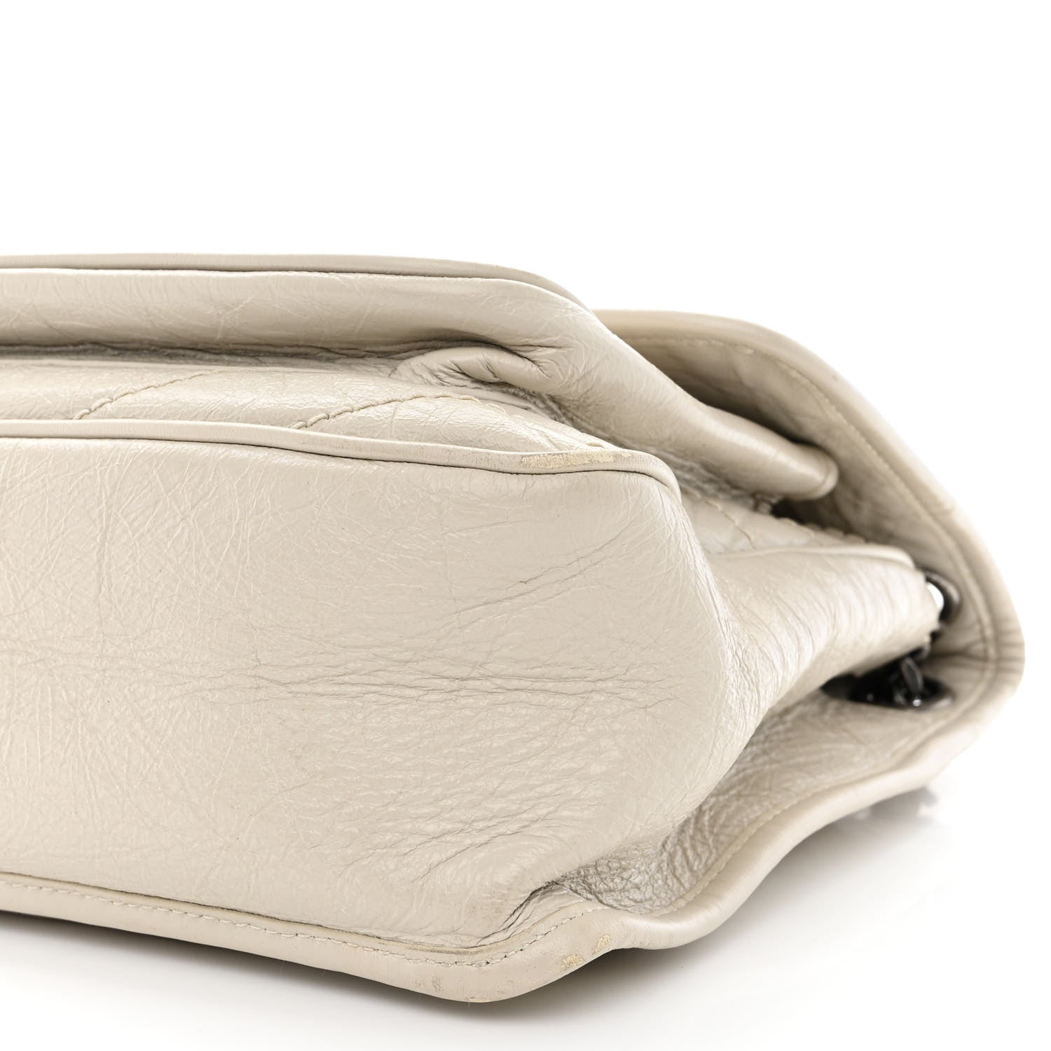 Saint Laurent Crinkled Calfskin Matelasse Monogram Medium Niki Chain Satchel Ivory 11 of 12