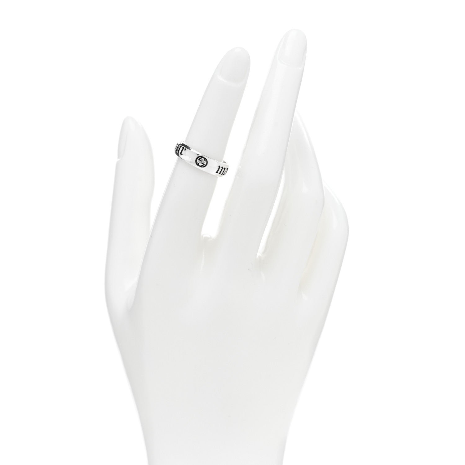 Gucci Sterling Silver Maison de L'Amour Ring 50 5.5 2 of 4