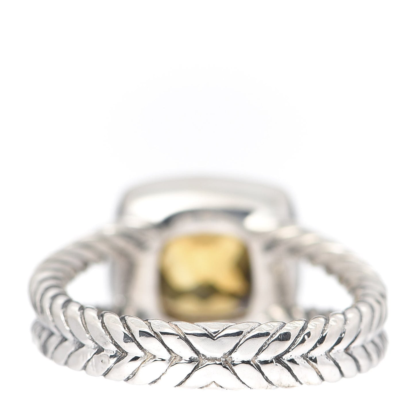 Sterling Silver Diamond Citrine 7mm Petite Albion Ring 50 5.5