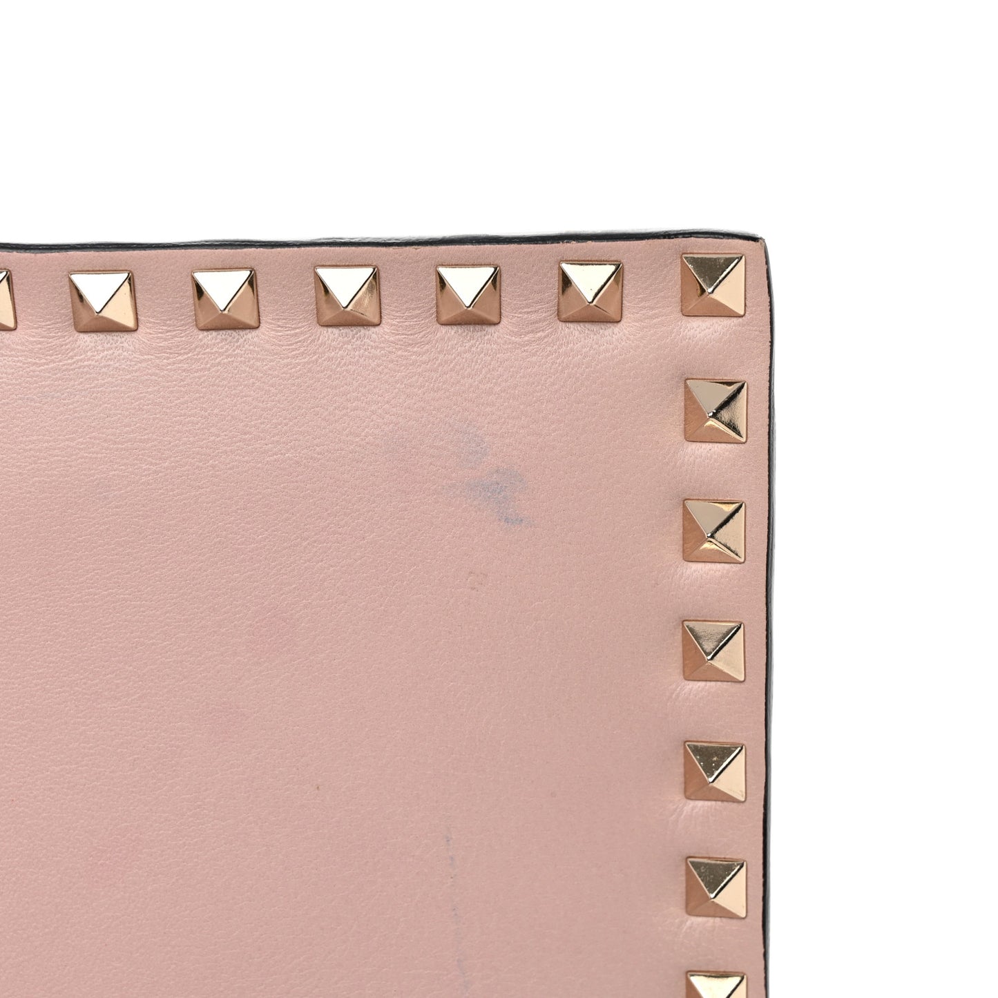 Nappa Watercolor Rockstud Wristlet Clutch Rose Green Yellow Sky