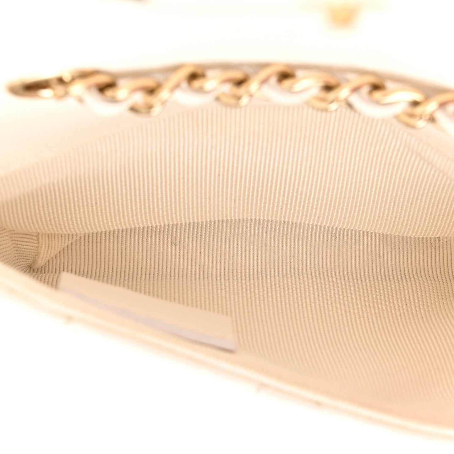 Caviar Quilted Mini Chain Belt Bag White