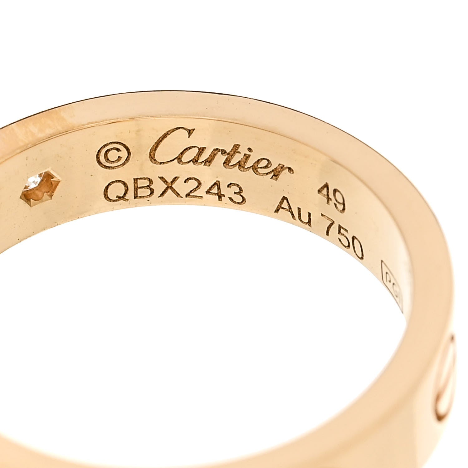 Cartier 18K Yellow Gold Diamond 4mm LOVE Wedding Band Ring 49 5 4 of 5