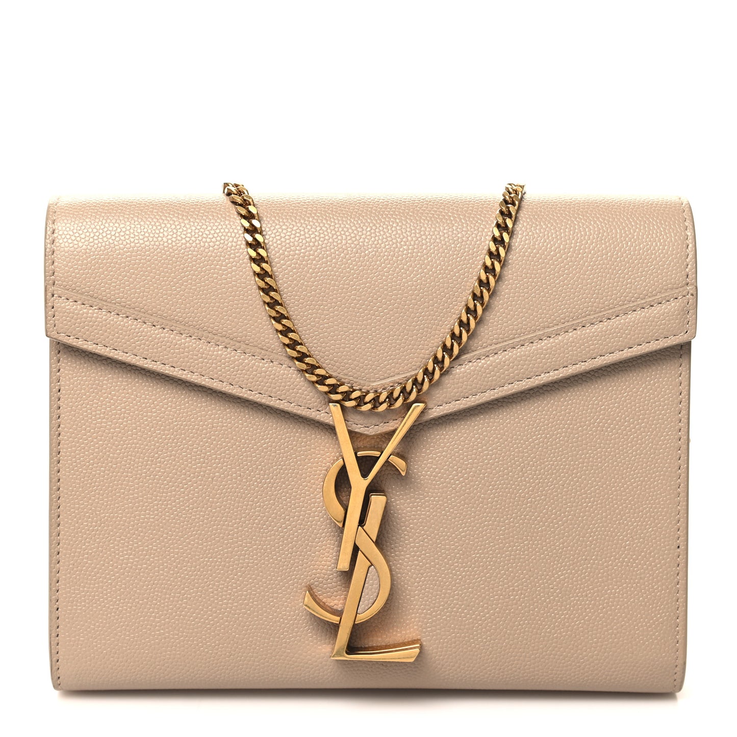 Grain De Poudre Monogram Cassandra Chain Wallet Dark Beige