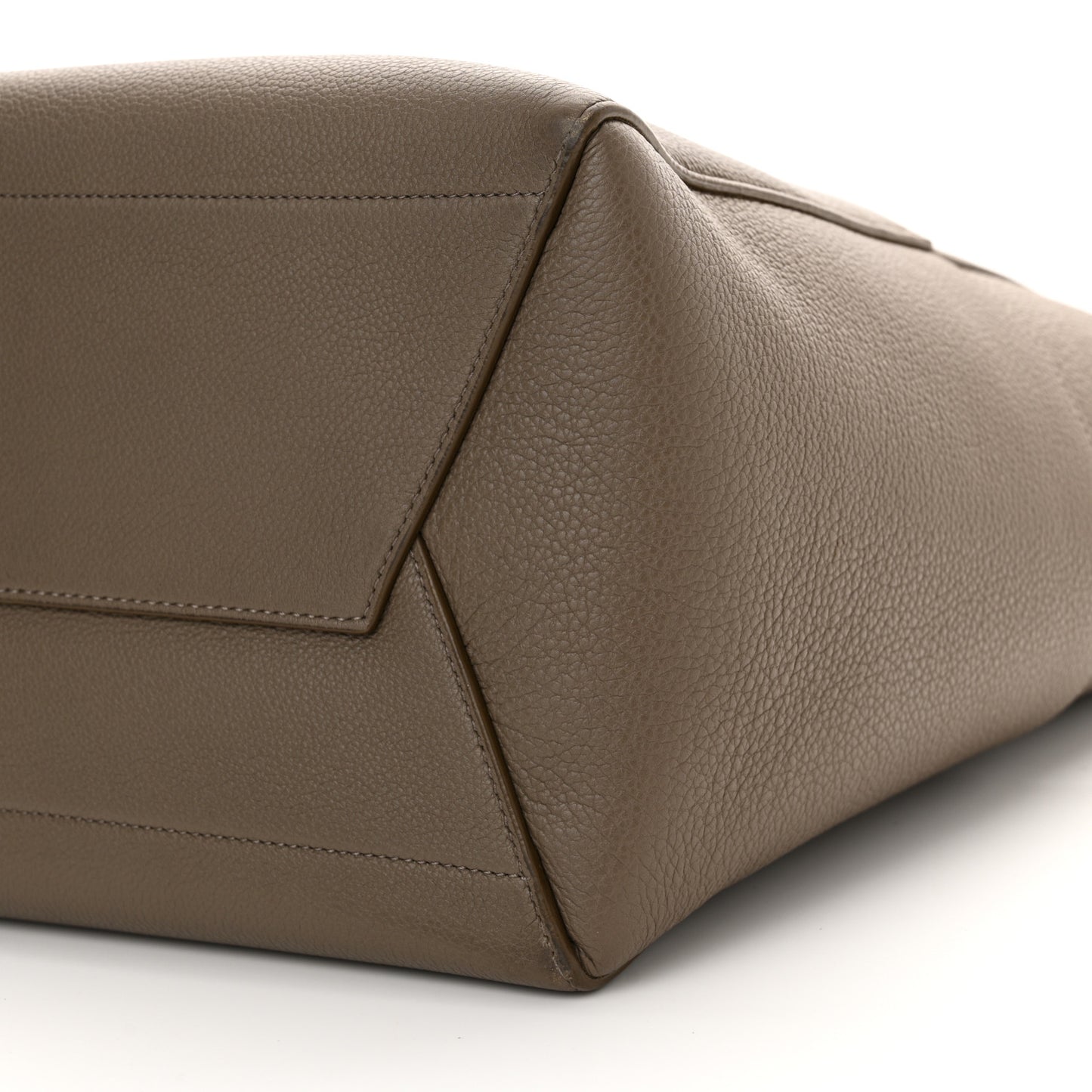Soft Grained Calfskin Sangle Bucket Bag Taupe