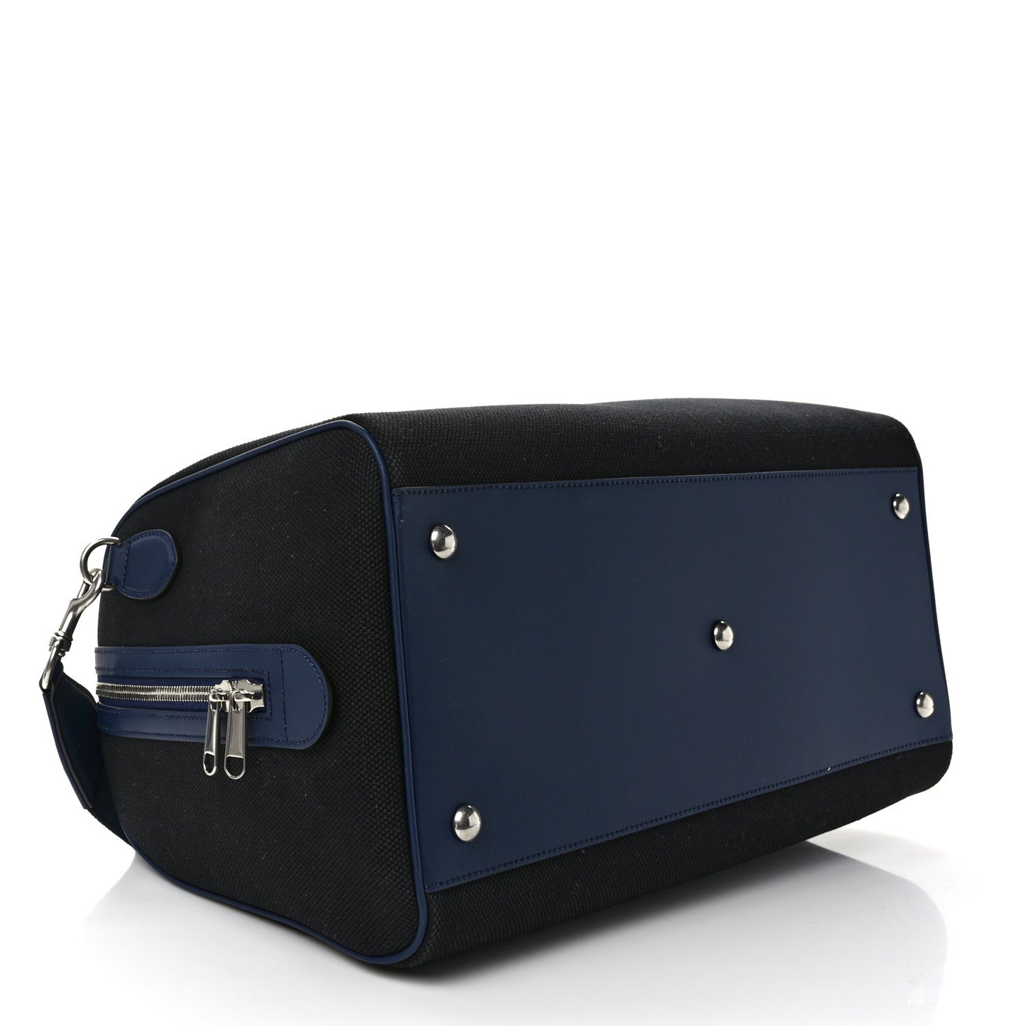 Canvas Calfskin Gucci Print Logo Large Duffle Bag Blue
