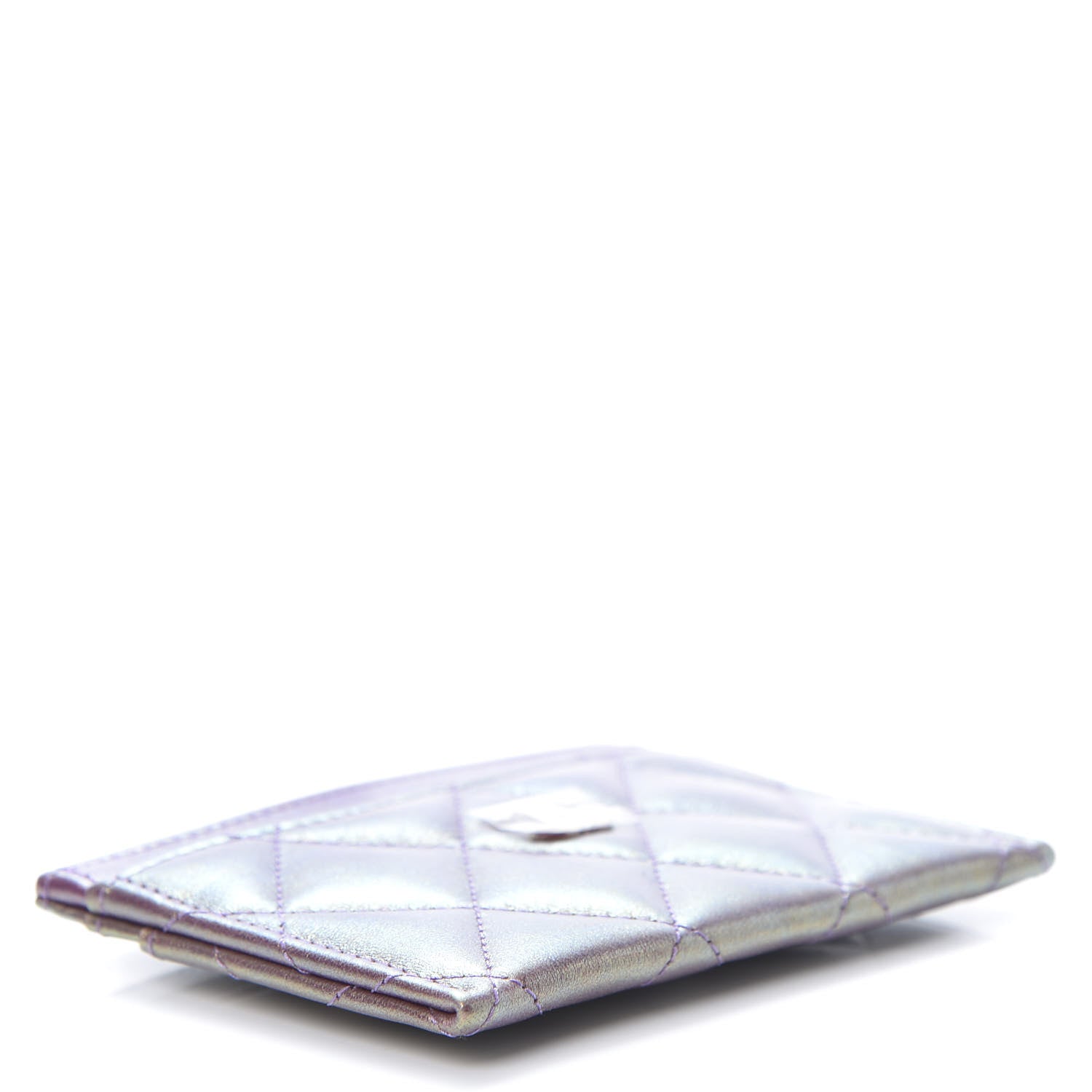 Chanel Iridescent Lambskin Quilted Card Holder Purple 4 of 8