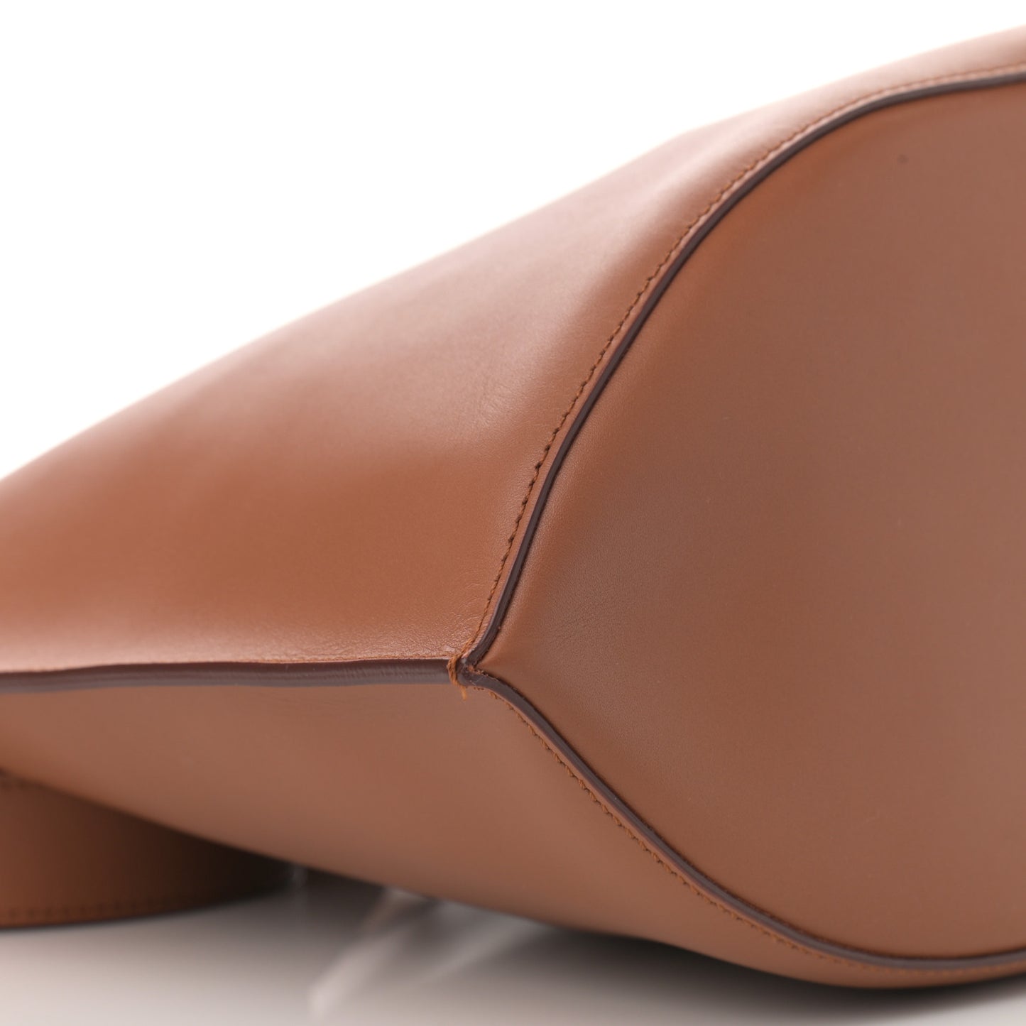 Calfskin Asymmetric Bucket Bag Brown