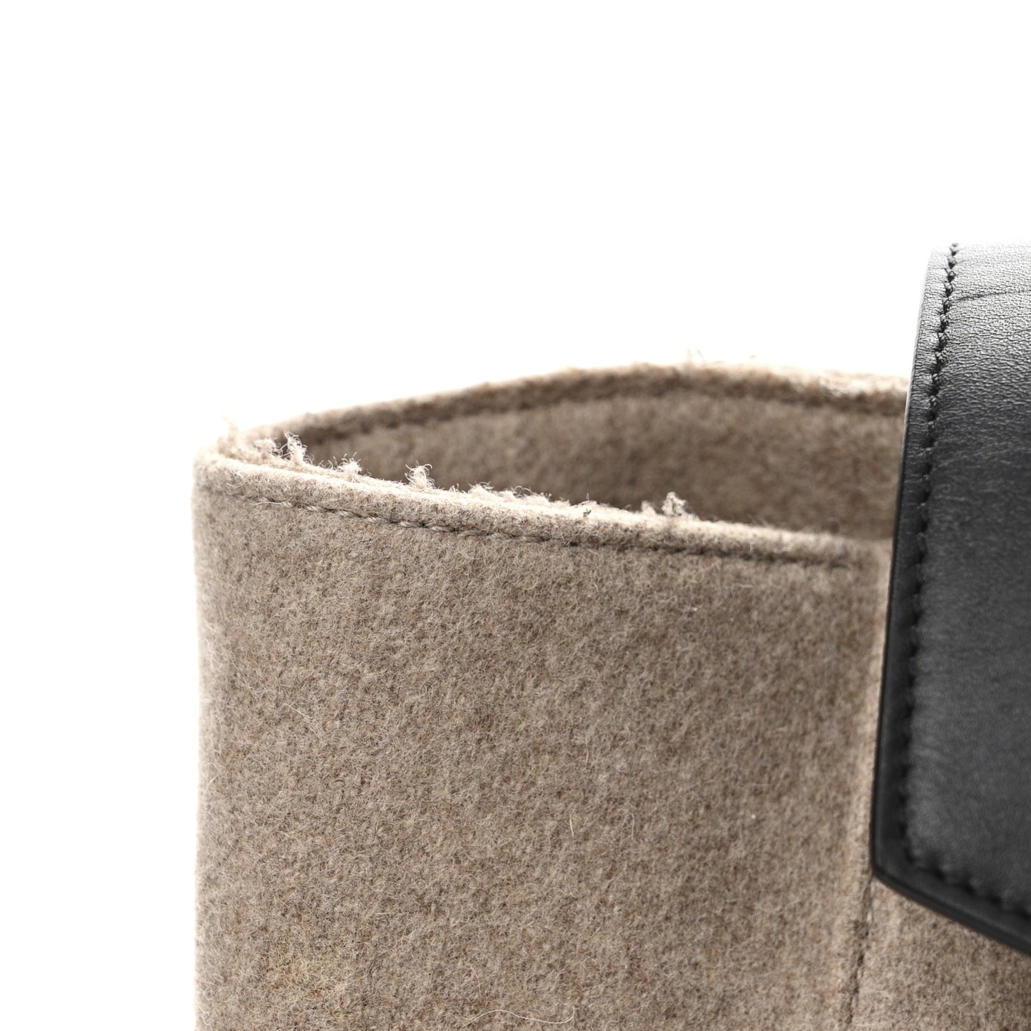 Felt Smooth Calfskin Mini Belt Bag Beige