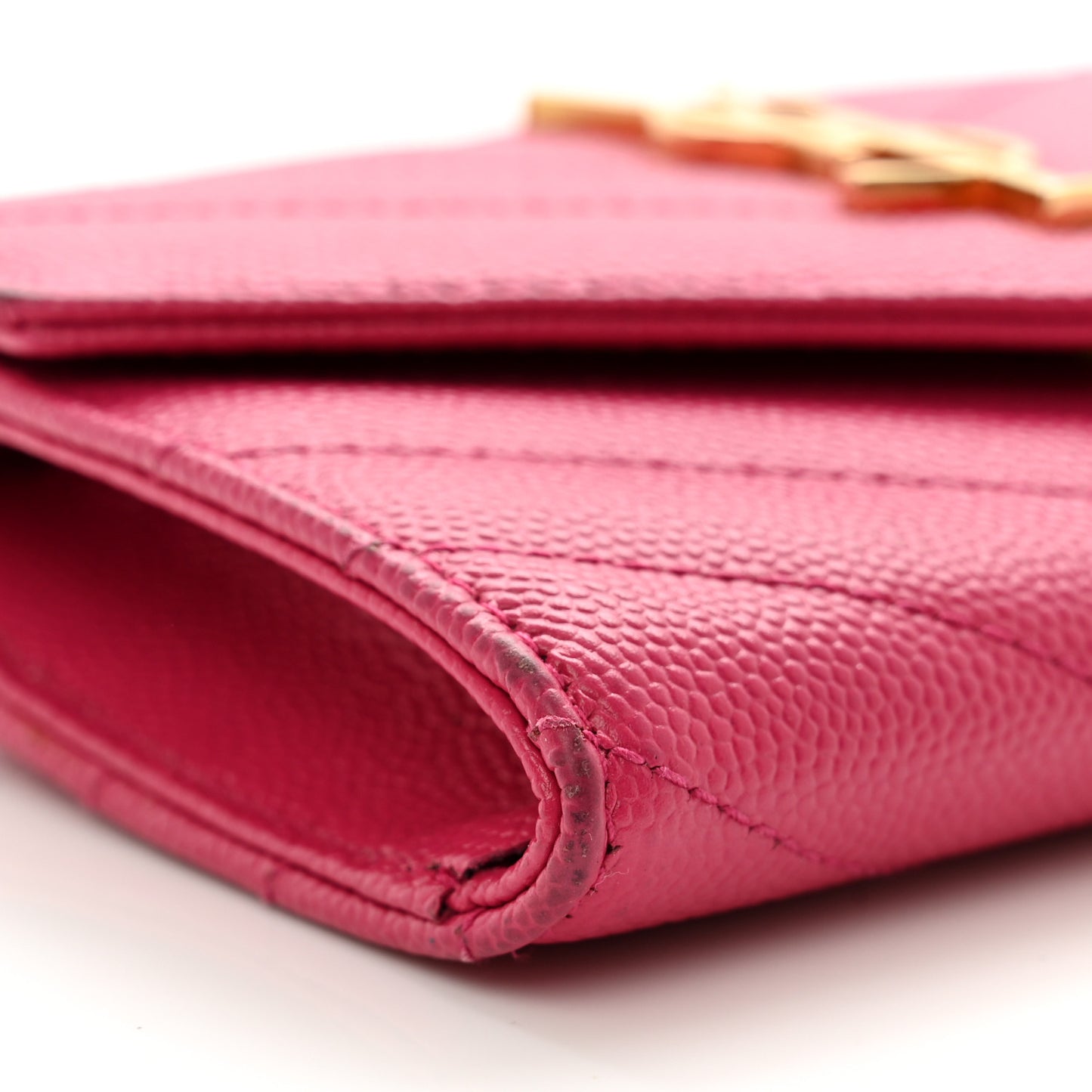 Grain De Poudre Matelasse Chevron Small Monogram Envelope Wallet Bubblegum