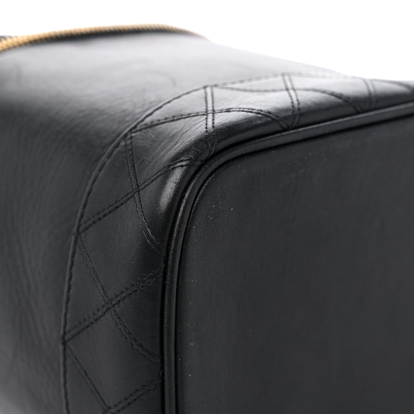 Lambskin Vanity Cosmetic Bag Black